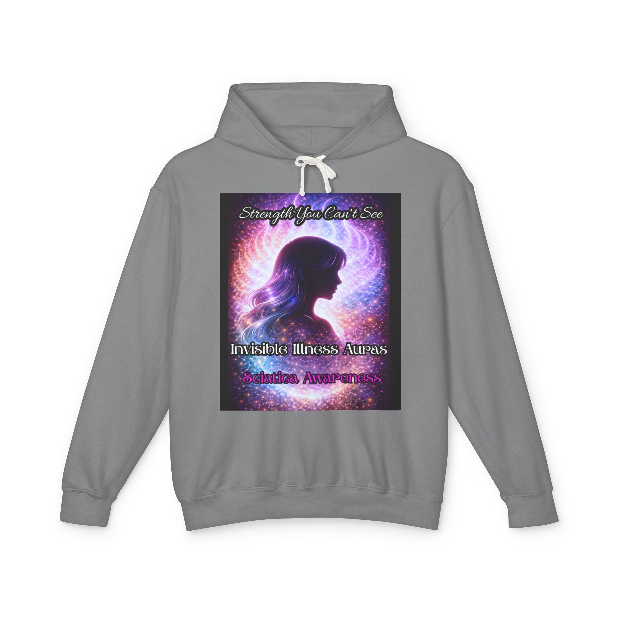 Sciatica awareness Aura Spiritual Angel Wings Hoodie — "Strength You Can't See" Inspirational Awareness Sweatshirt