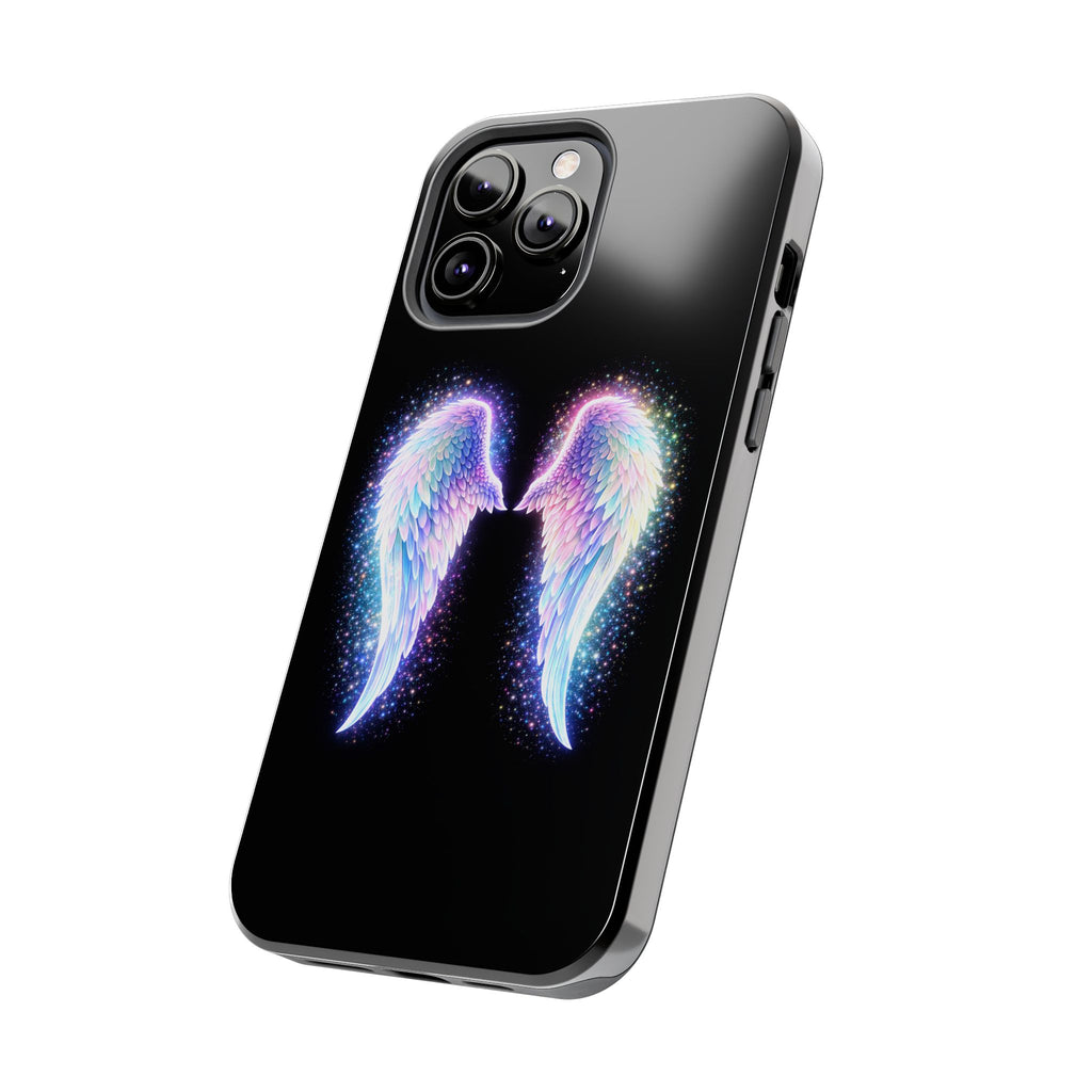 Angel Wings Tough Phone Case — Iridescent Sparkle Opal Guardian Protection