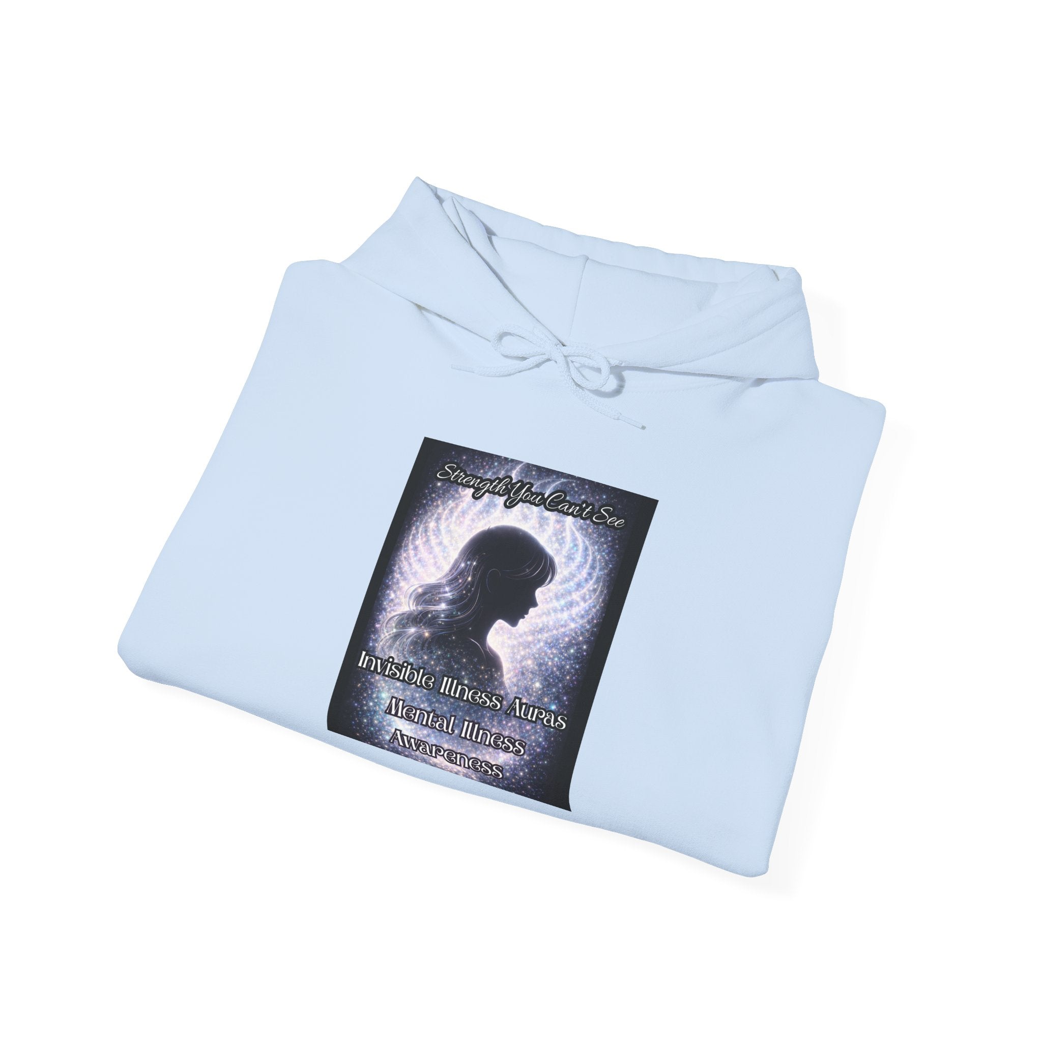 Mental illness Aura awareness silver angel wings Design hoodie -Strength you cant see Sweatshirt