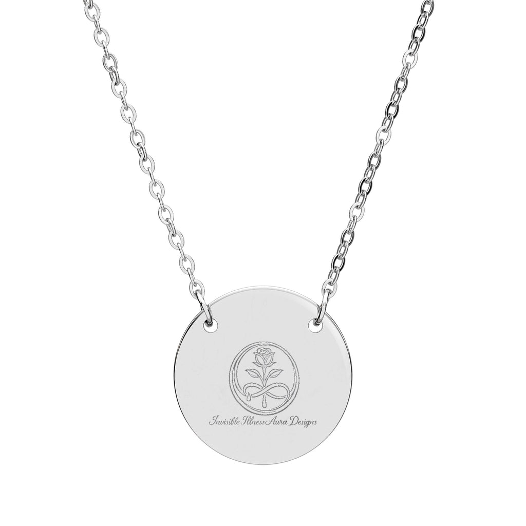 Rose teardrop infinity Engraved Circle Necklace — Personalized Round Pendant Jewelry