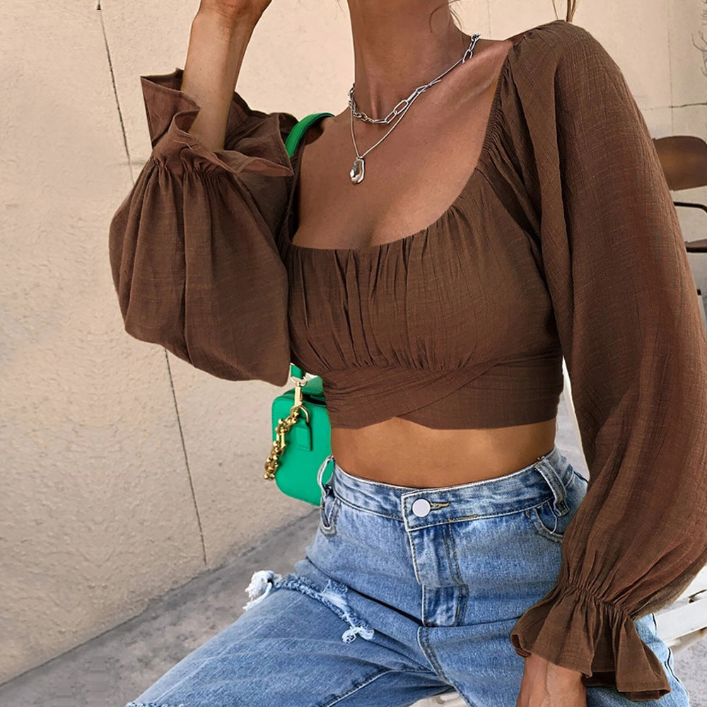 'A Party Girl Tied Slim Fit Crop Top for Women