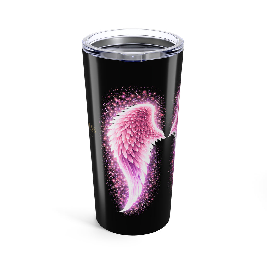 Pink Angel Wings Auras 20oz Tumbler — Inspirational 'Invisible' Design, Travel Mug for Women