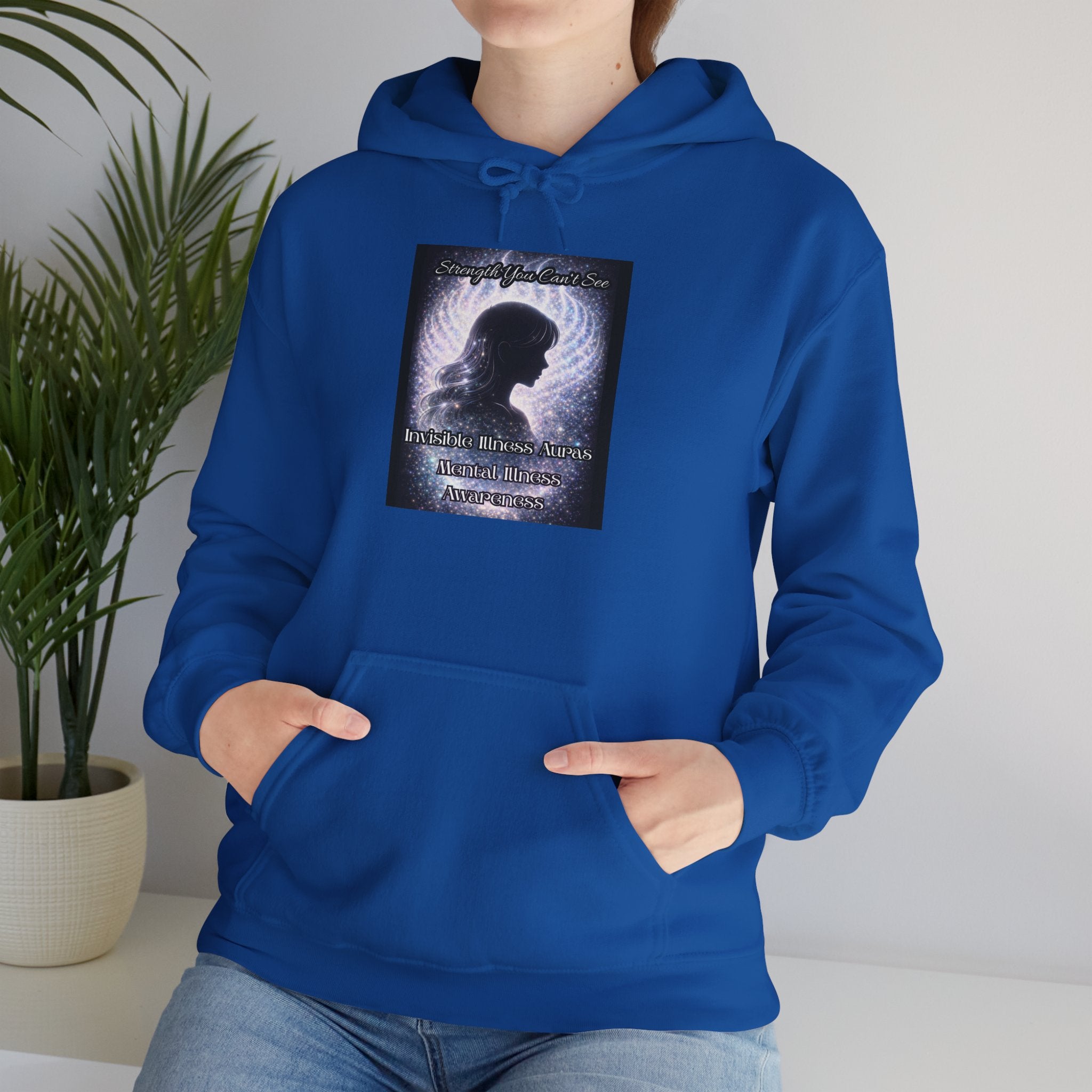Mental illness Aura awareness silver angel wings Design hoodie -Strength you cant see Sweatshirt
