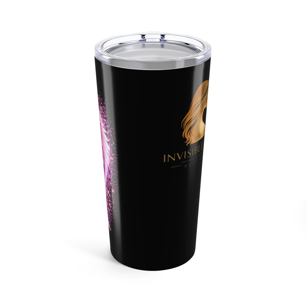 Pink Angel Wings Auras 20oz Tumbler — Inspirational 'Invisible' Design, Travel Mug for Women
