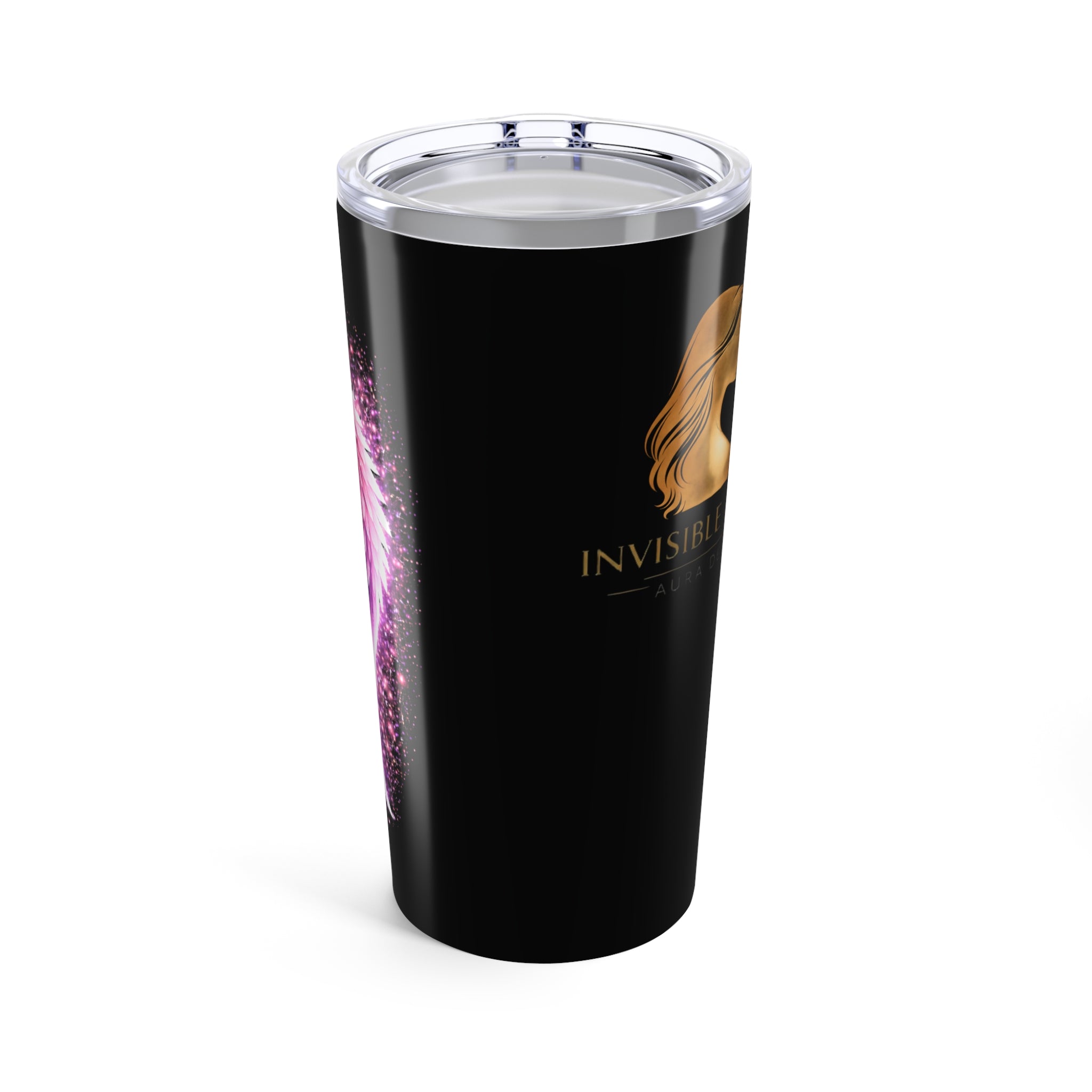Pink Angel Wings Auras 20oz Tumbler — Inspirational 'Invisible' Design, Travel Mug for Women