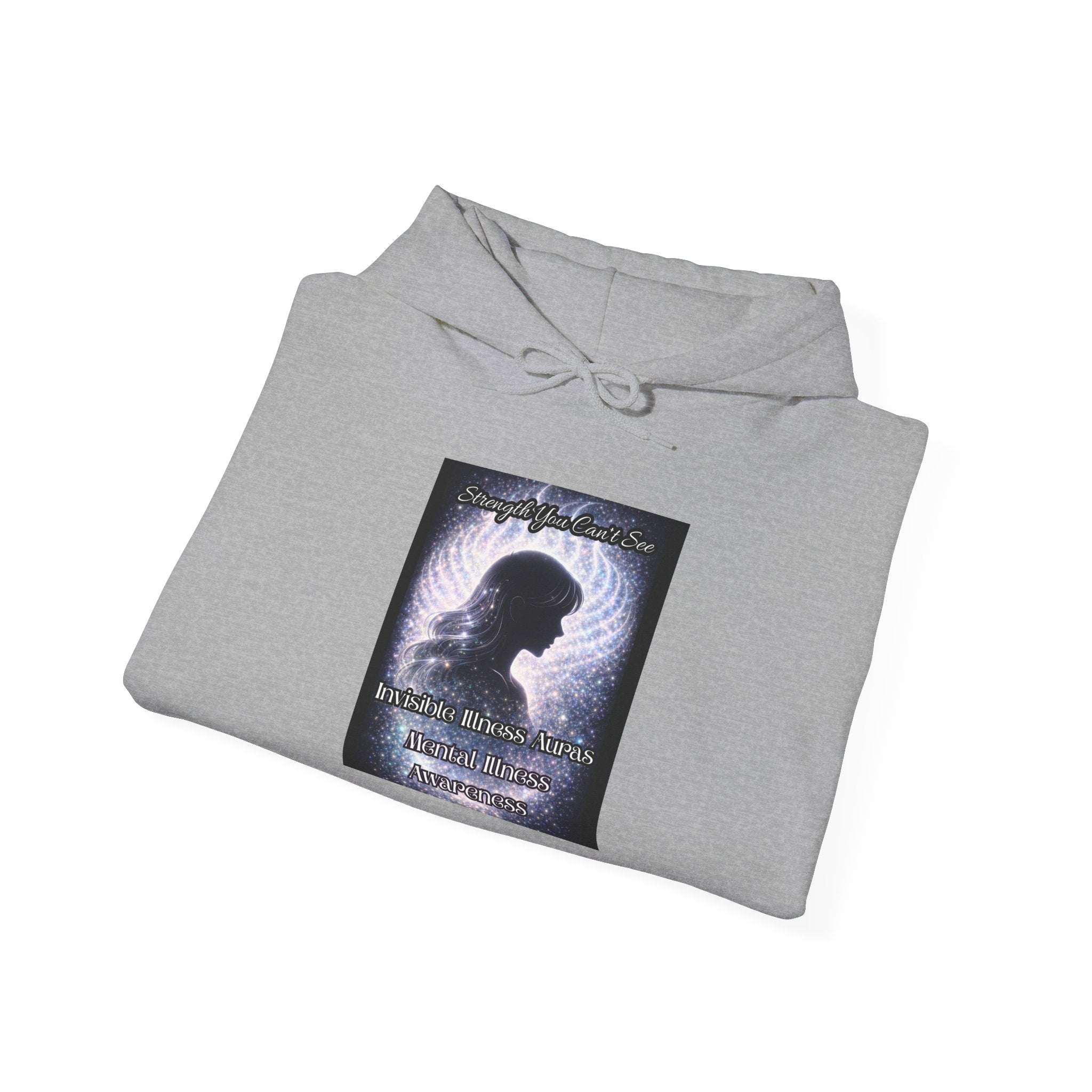 Mental illness Aura awareness silver angel wings Design hoodie -Strength you cant see Sweatshirt