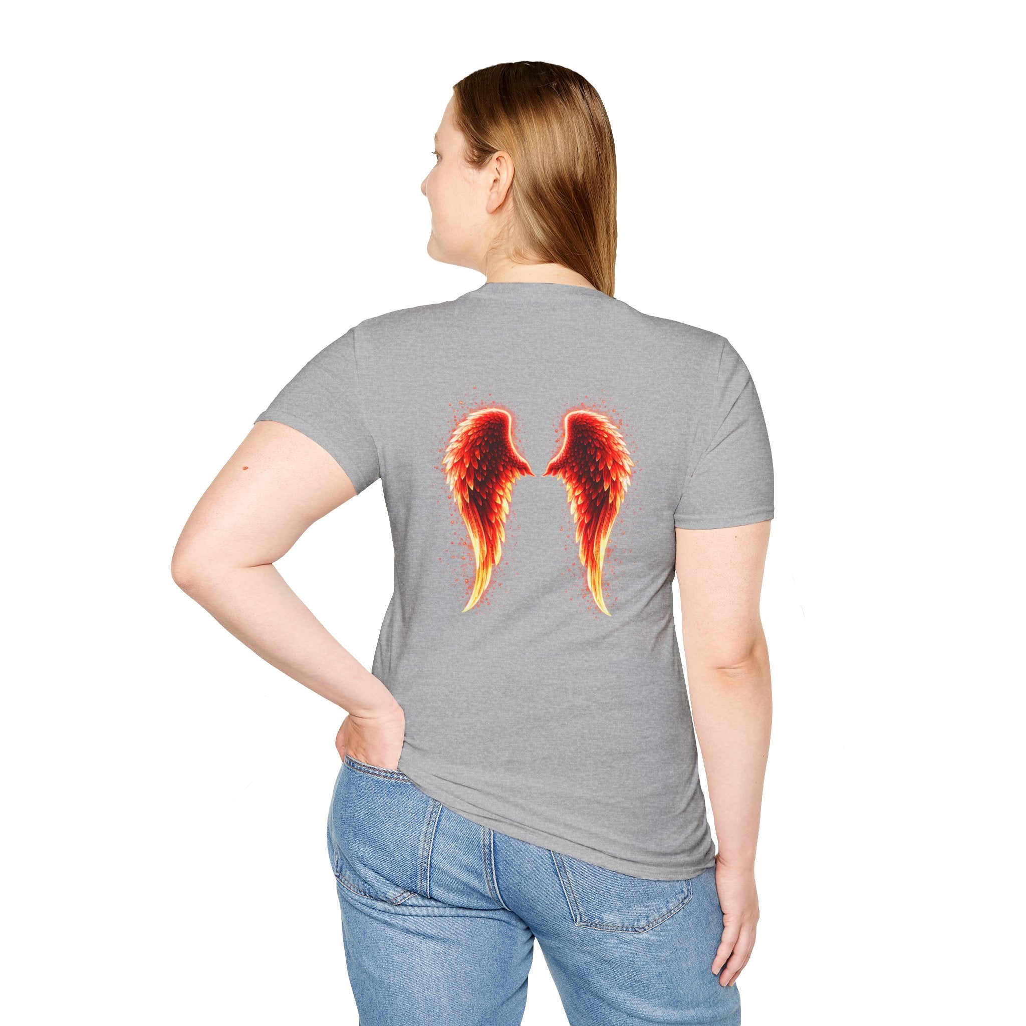 OCD awareness Invisible Illness auras Awareness T-Shirt — Strength You Can't See (Red Aura Angel Wings)