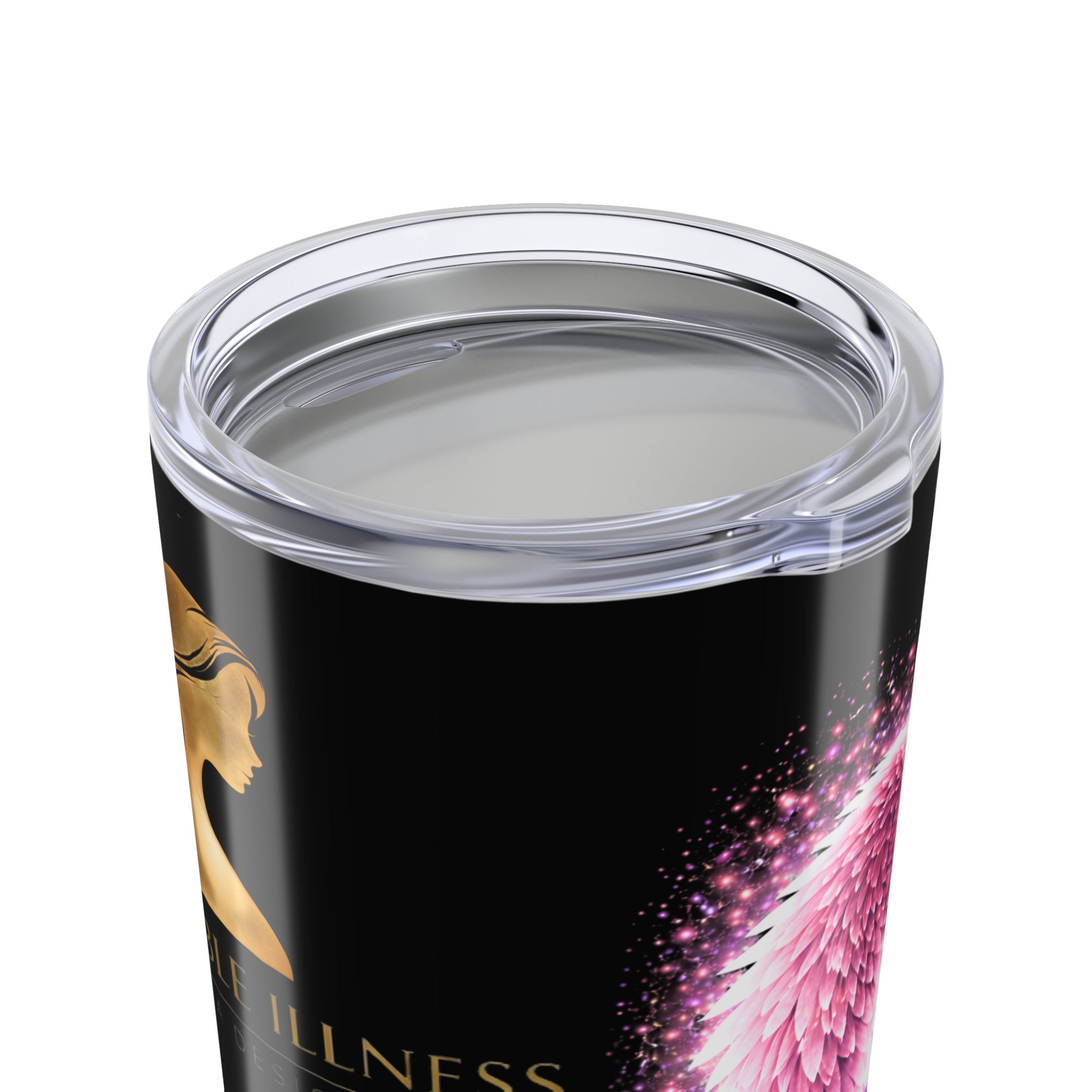 Pink Angel Wings Auras 20oz Tumbler — Inspirational 'Invisible' Design, Travel Mug for Women