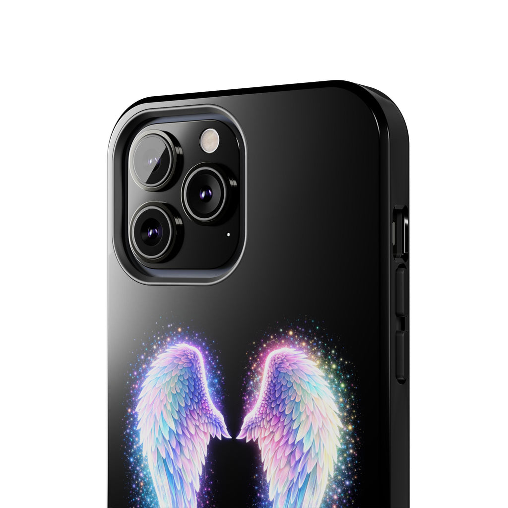 Angel Wings Tough Phone Case — Iridescent Sparkle Opal Guardian Protection