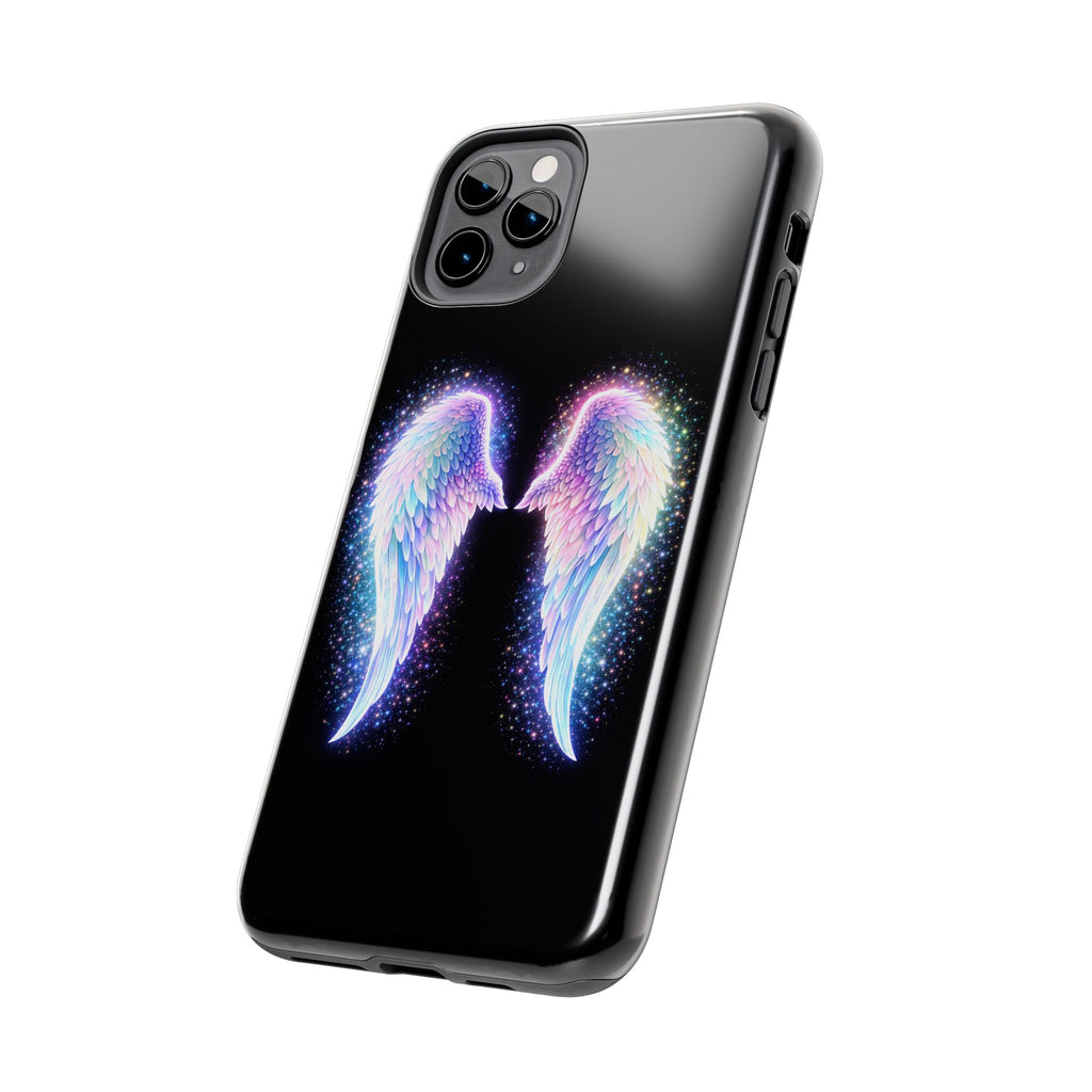 Angel Wings Tough Phone Case — Iridescent Sparkle Opal Guardian Protection