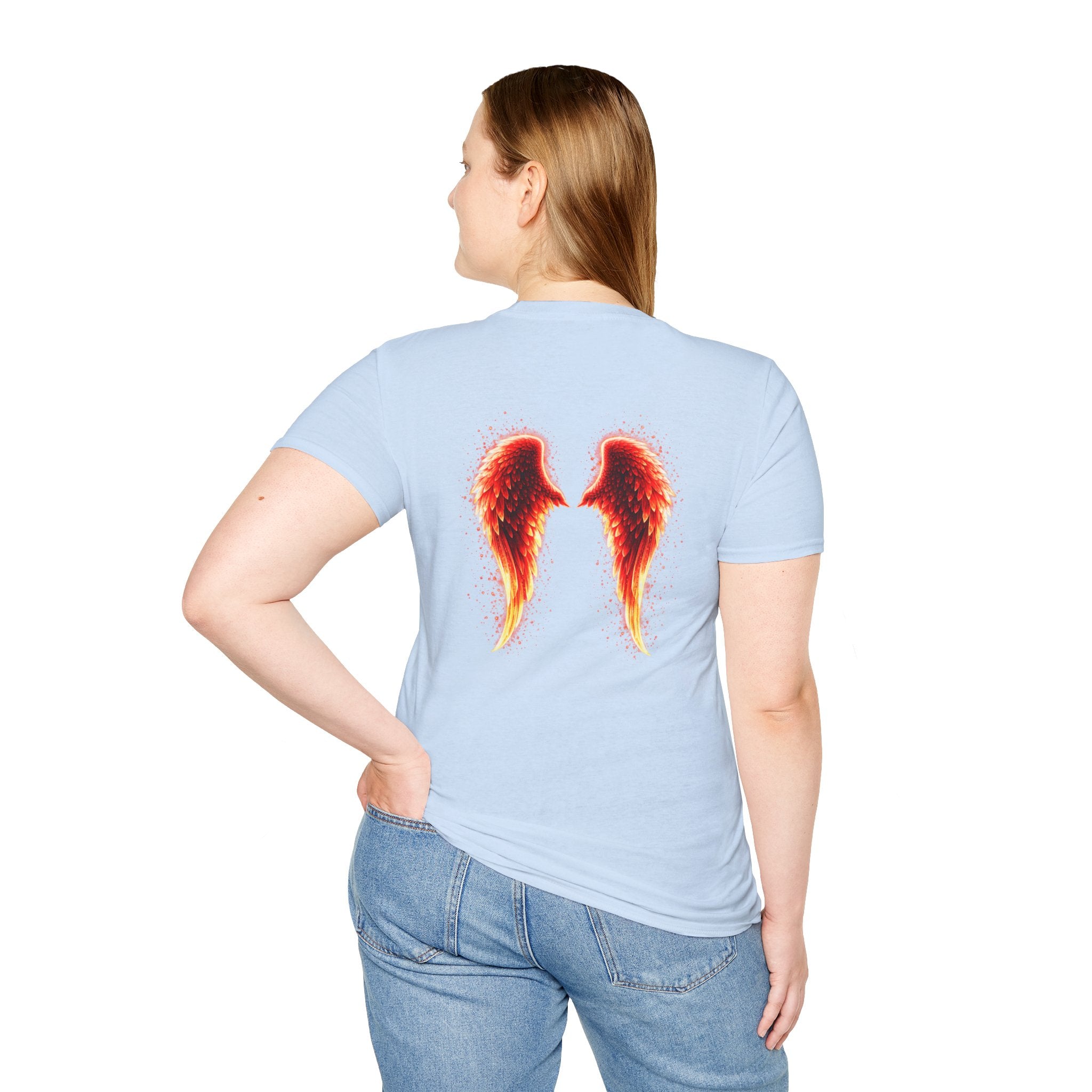 OCD awareness Invisible Illness auras Awareness T-Shirt — Strength You Can't See (Red Aura Angel Wings)