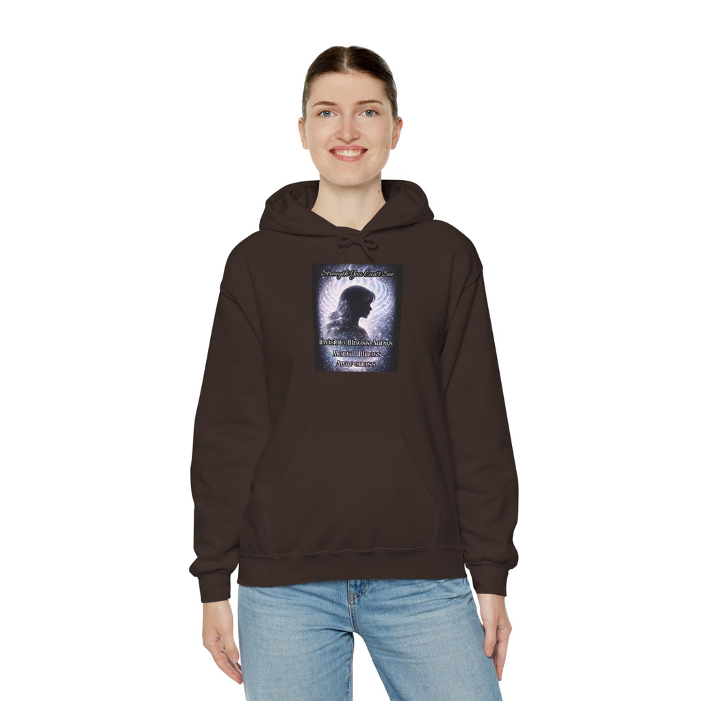 Mental illness Aura awareness silver angel wings Design hoodie -Strength you cant see Sweatshirt
