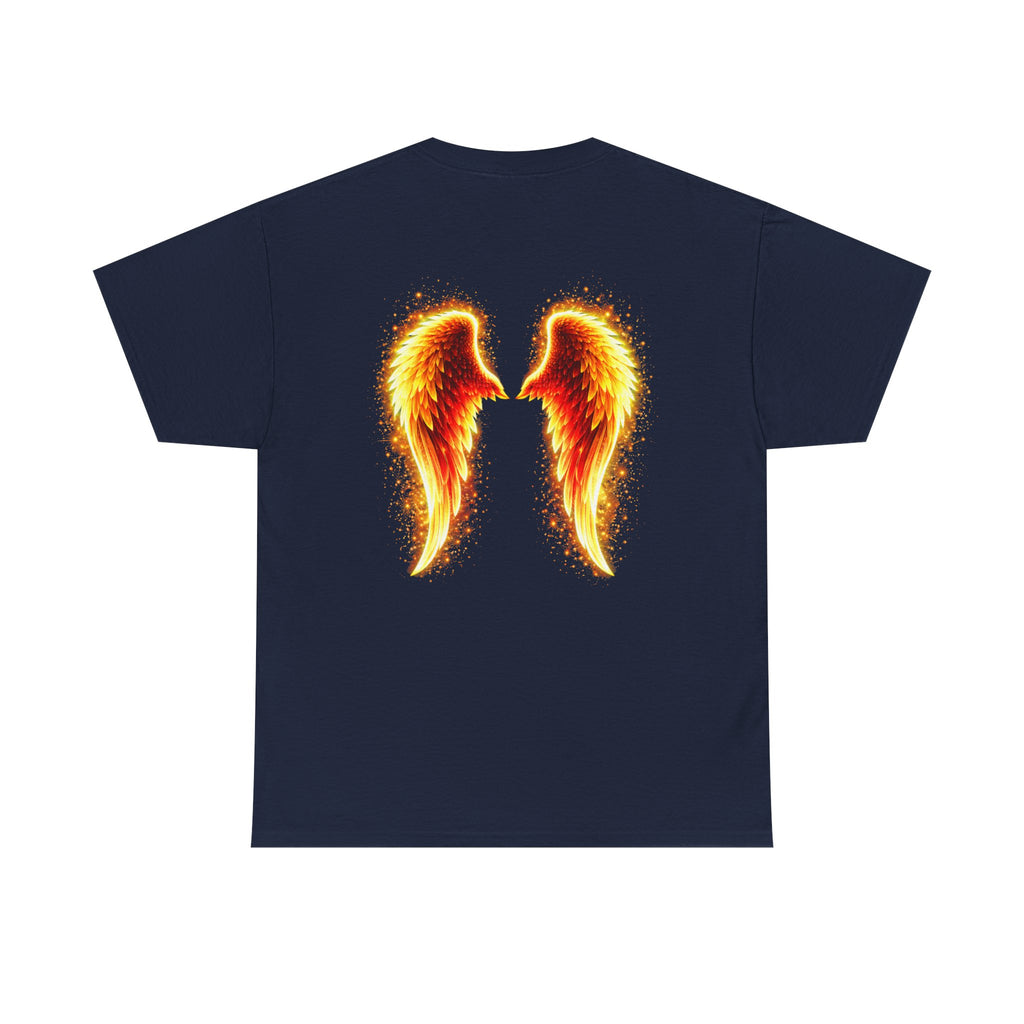 ADHD Awareness Fiery Aura Angel Wings T-Shirt — "Strength You Can't See" Inspirational Tee