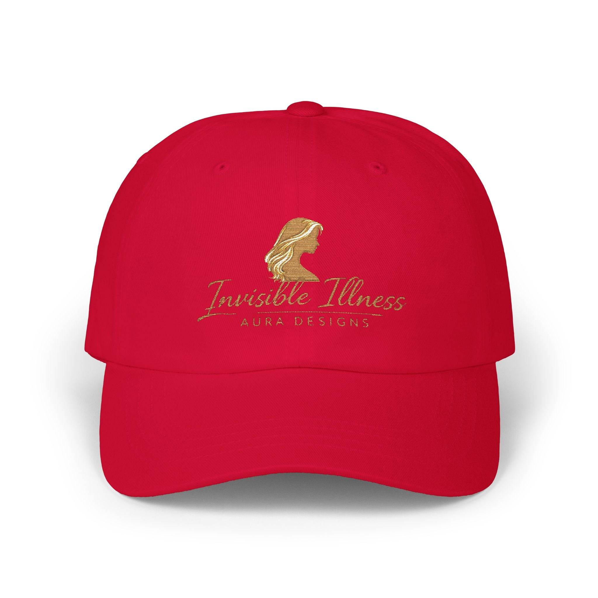Invisible Illness Golden Aura logo Embroidered Dad Cap — Awareness Hat