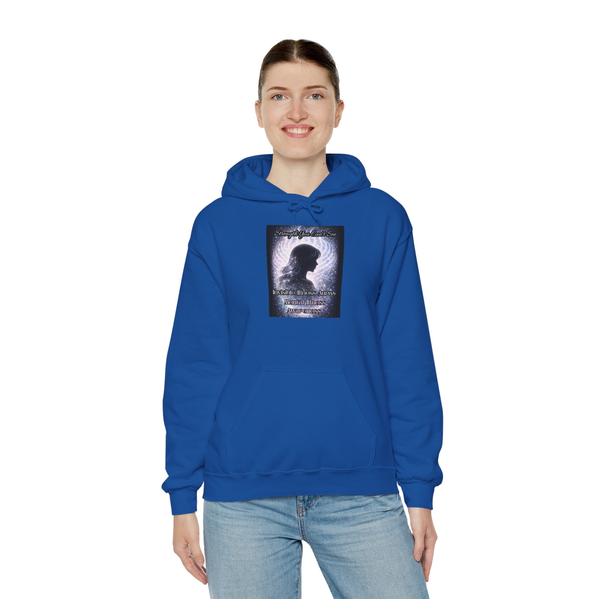 Mental illness Aura awareness silver angel wings Design hoodie -Strength you cant see Sweatshirt