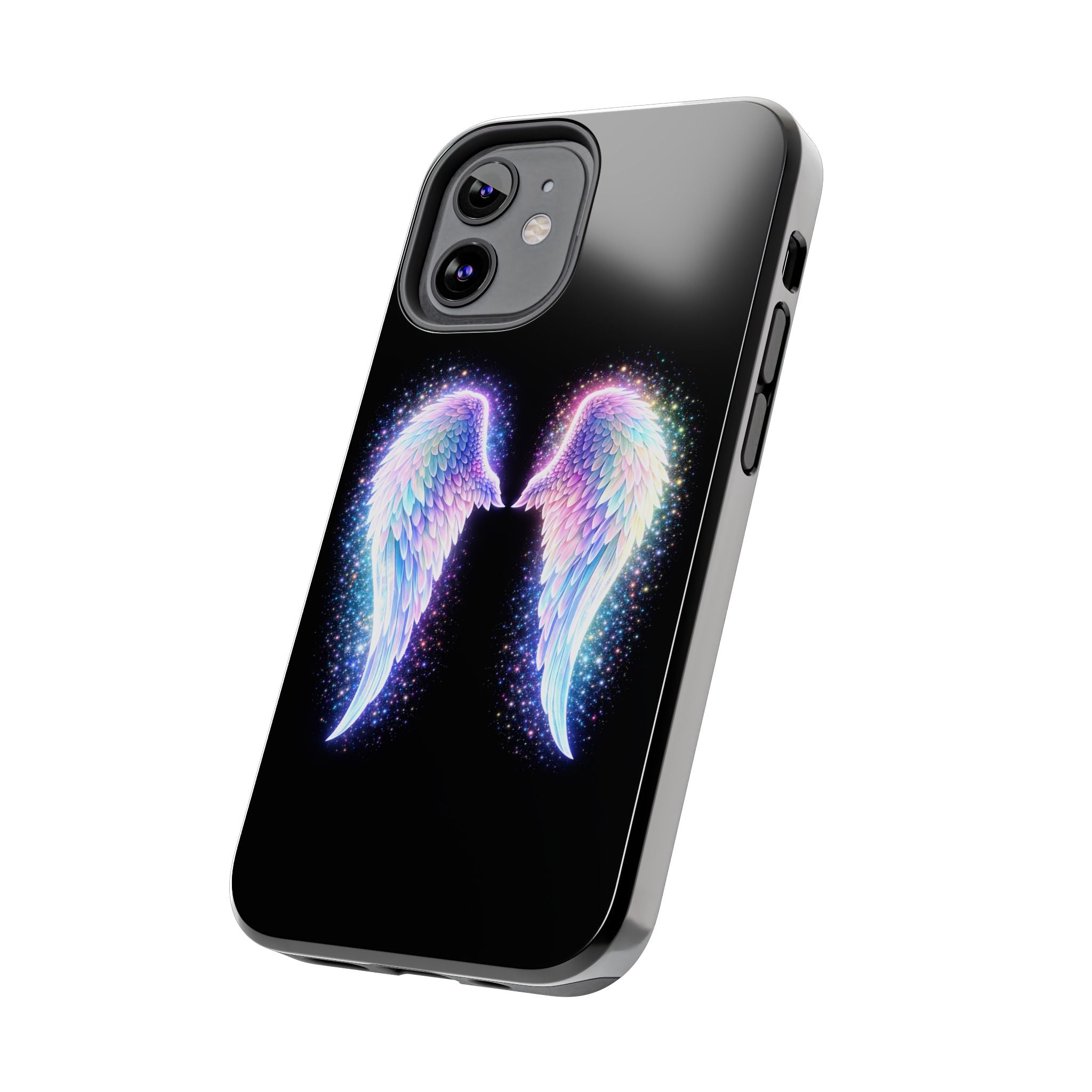 Angel Wings Tough Phone Case — Iridescent Sparkle Opal Guardian Protection