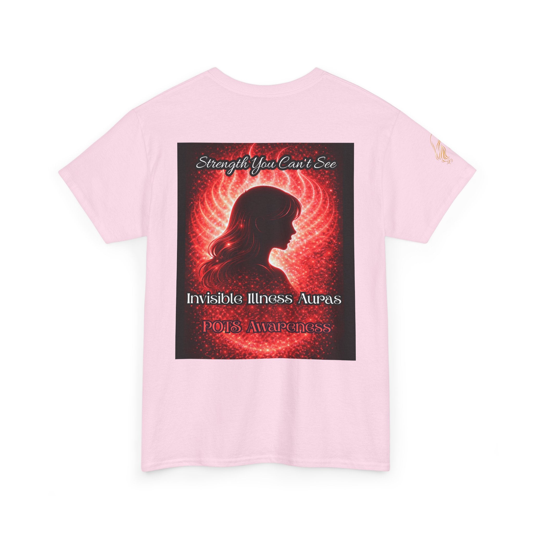 POTS AURA AWARENESS TShirt — Invisible Illness Awareness Tee ("Strength You Can’t See" Red Aura Design)