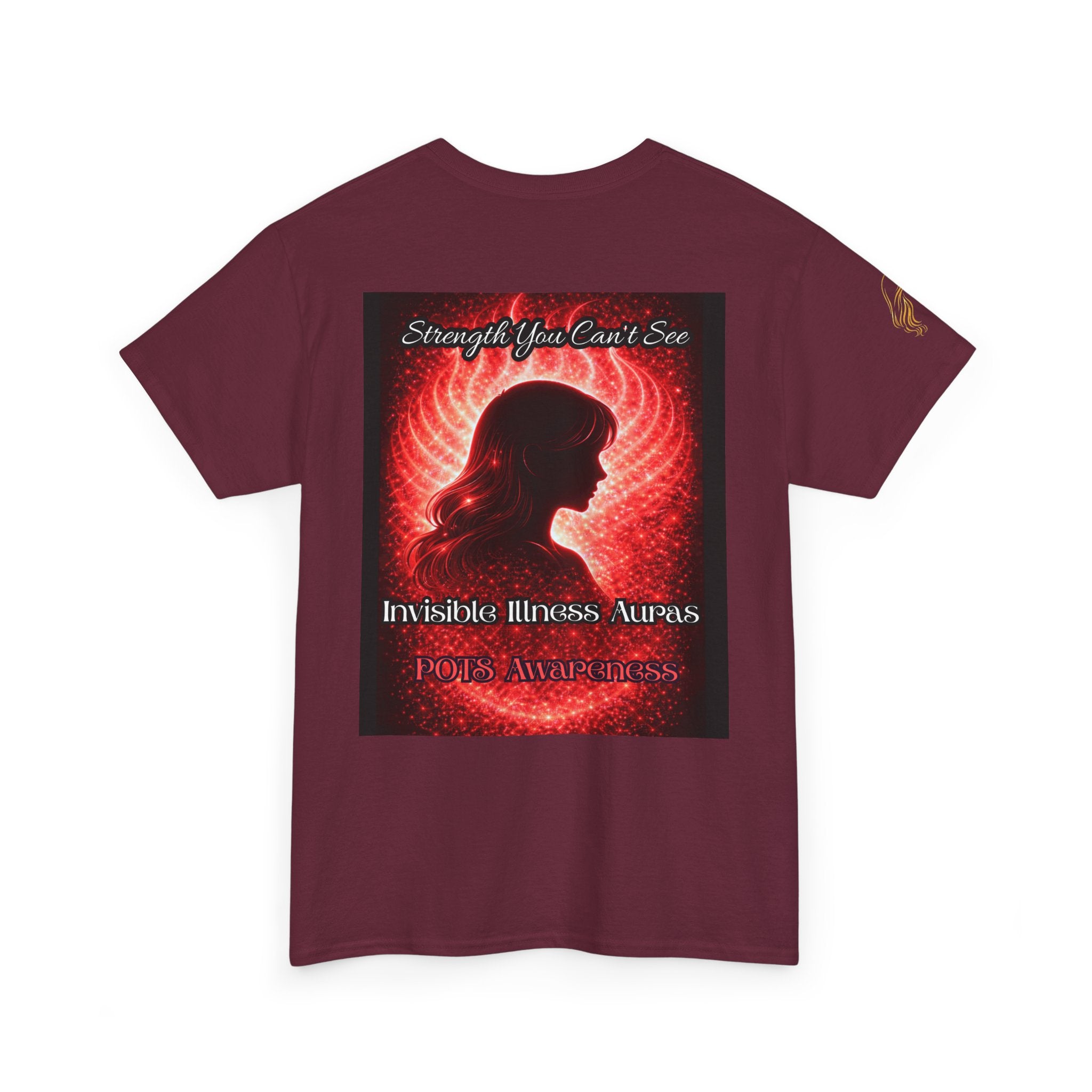 POTS AURA AWARENESS TShirt — Invisible Illness Awareness Tee ("Strength You Can’t See" Red Aura Design)