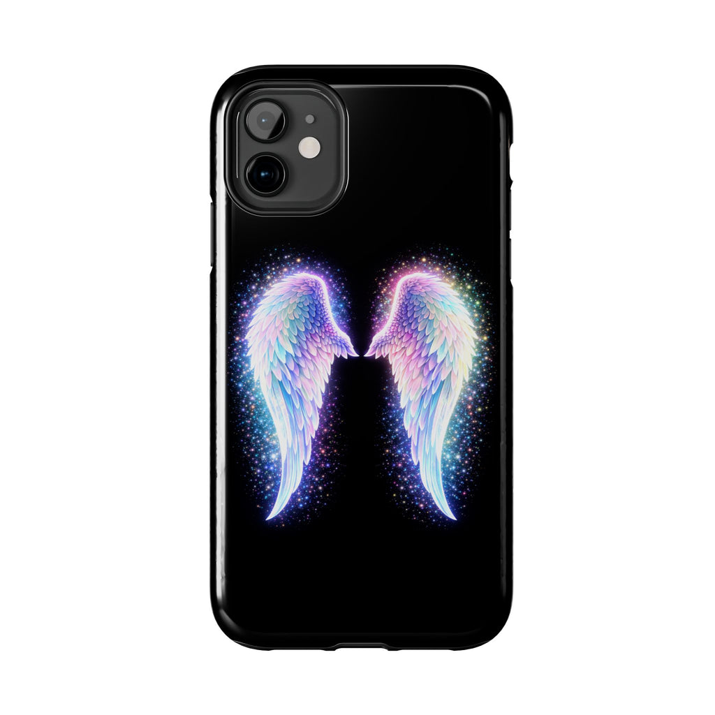 Angel Wings Tough Phone Case — Iridescent Sparkle Opal Guardian Protection
