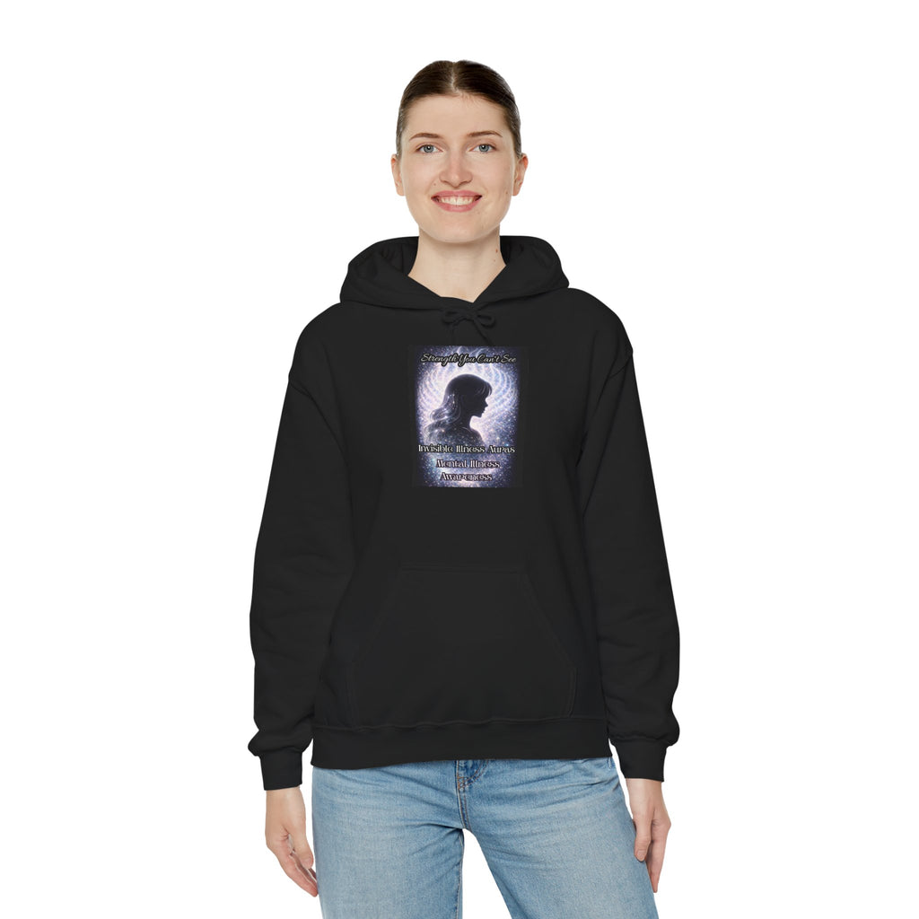 Mental illness Aura awareness silver angel wings Design hoodie -Strength you cant see Sweatshirt