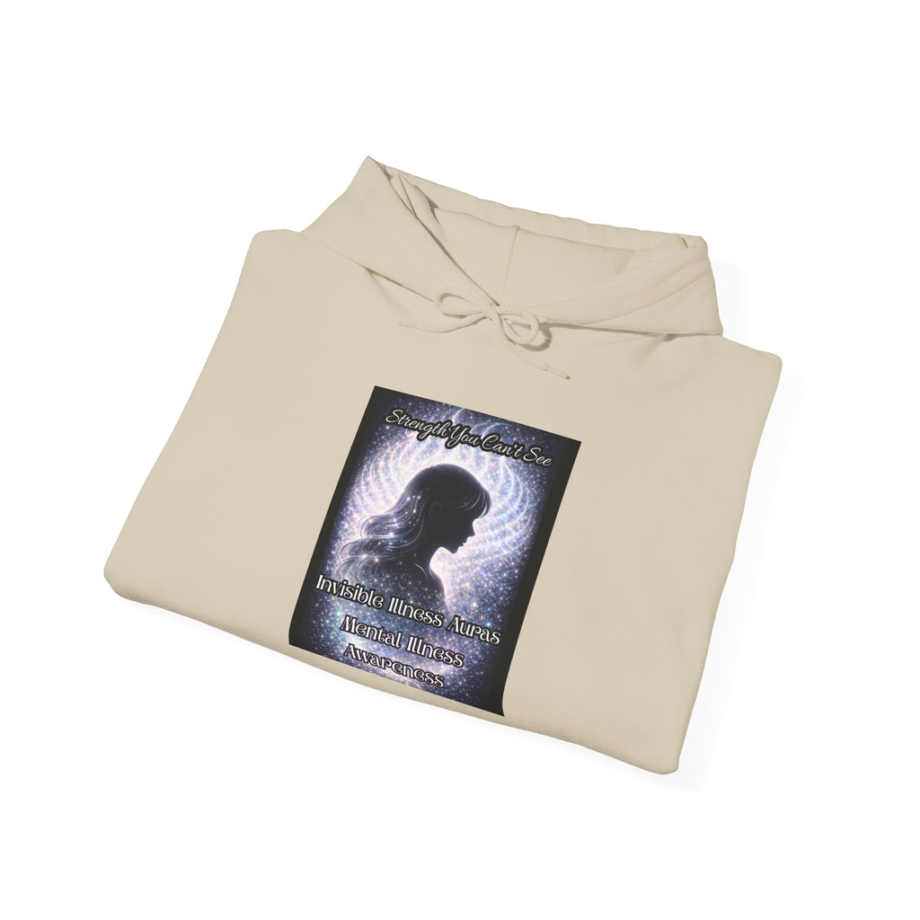 Mental illness Aura awareness silver angel wings Design hoodie -Strength you cant see Sweatshirt