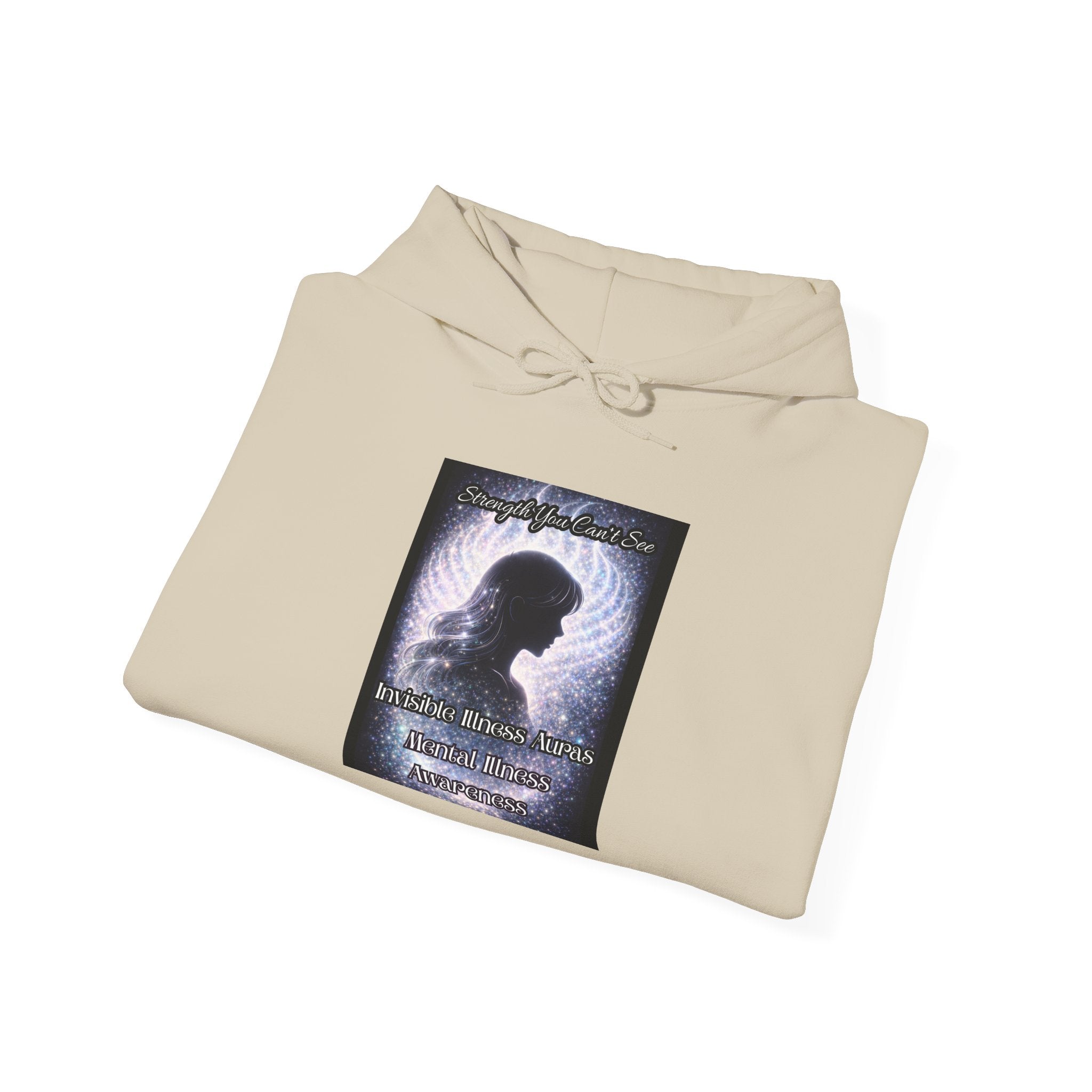 Mental illness Aura awareness silver angel wings Design hoodie -Strength you cant see Sweatshirt