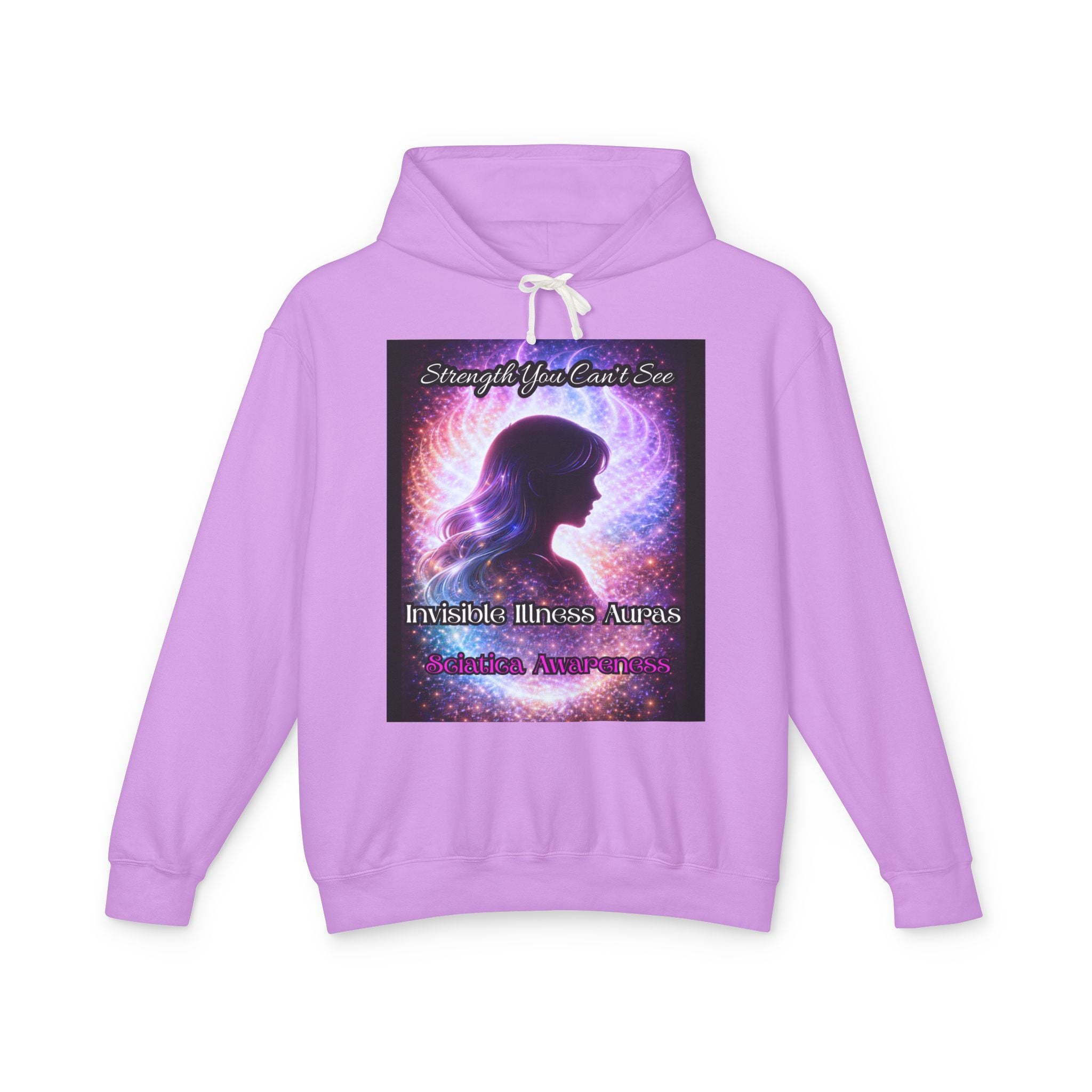 Sciatica awareness Aura Spiritual Angel Wings Hoodie — "Strength You Can't See" Inspirational Awareness Sweatshirt
