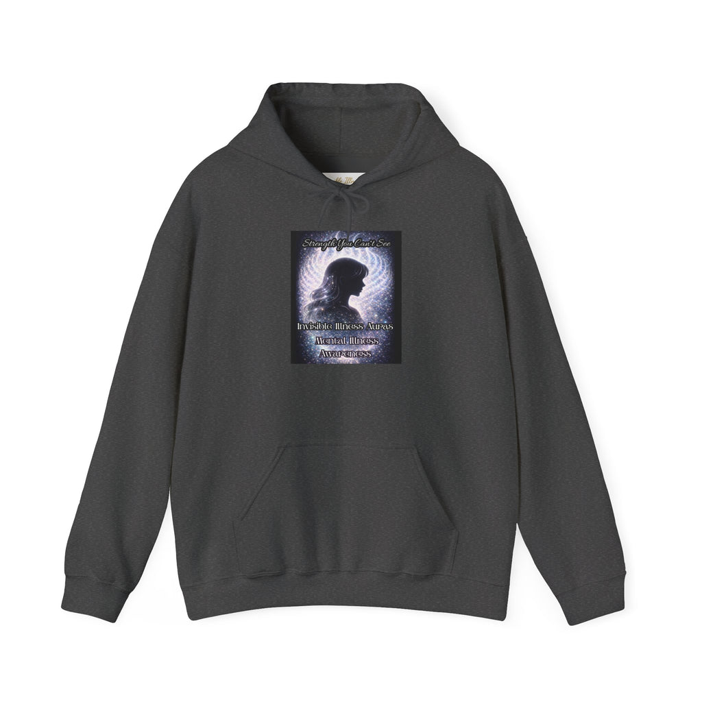 Mental illness Aura awareness silver angel wings Design hoodie -Strength you cant see Sweatshirt