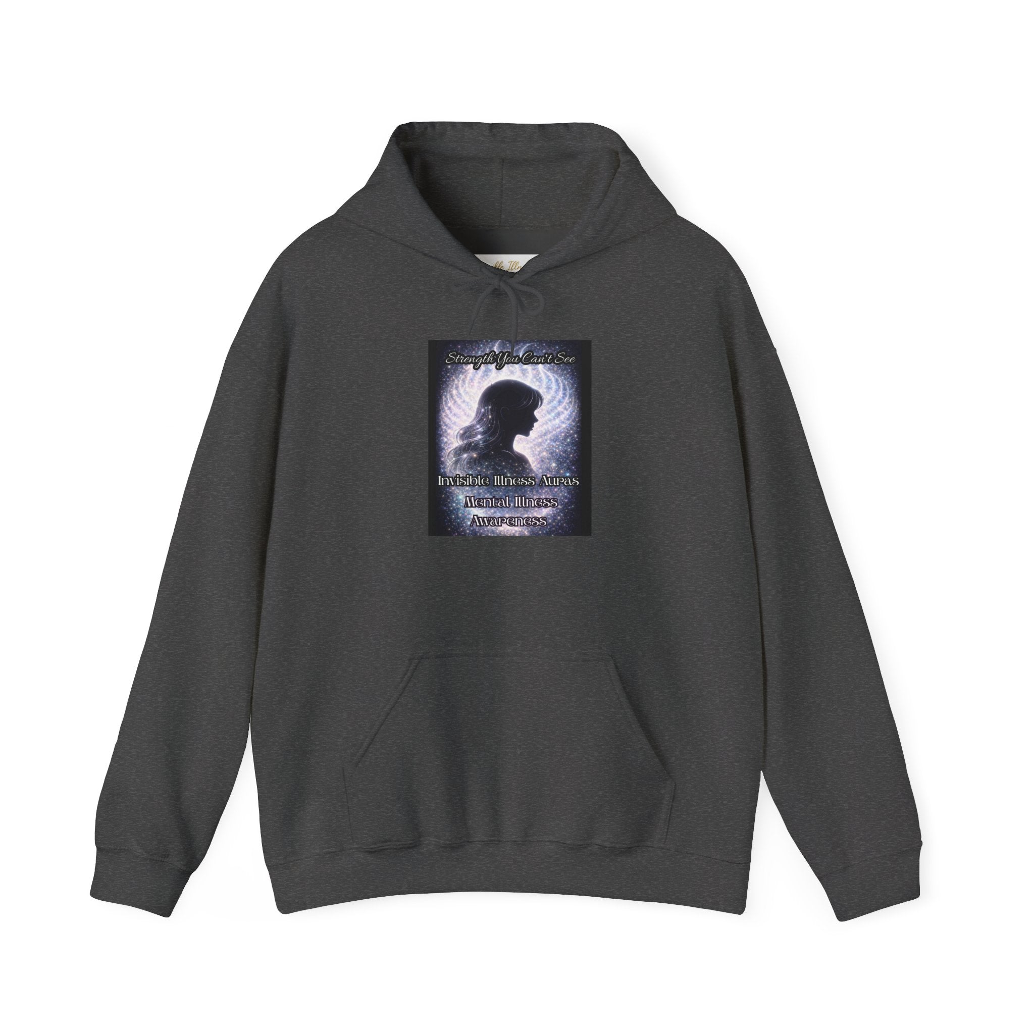 Mental illness Aura awareness silver angel wings Design hoodie -Strength you cant see Sweatshirt