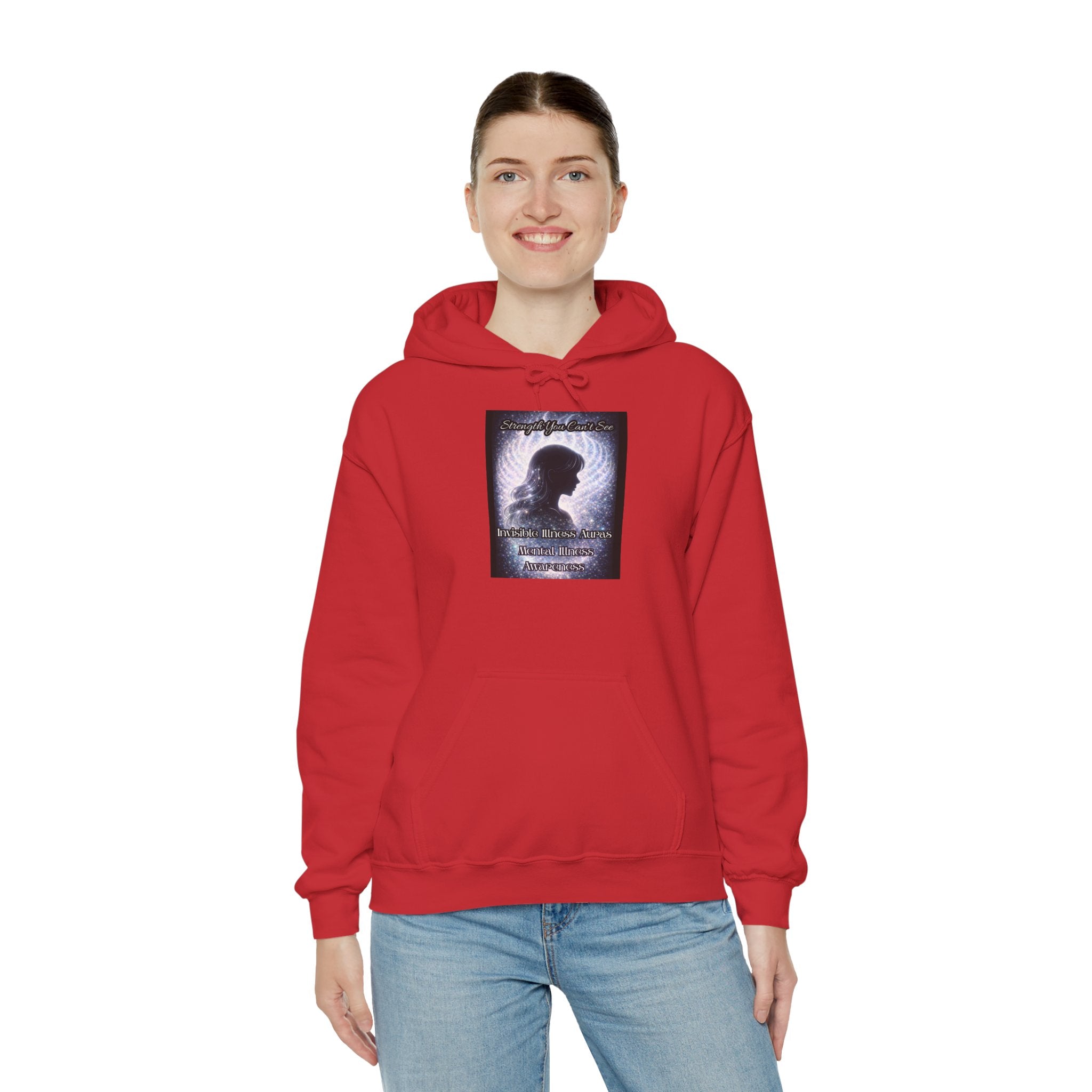 Mental illness Aura awareness silver angel wings Design hoodie -Strength you cant see Sweatshirt
