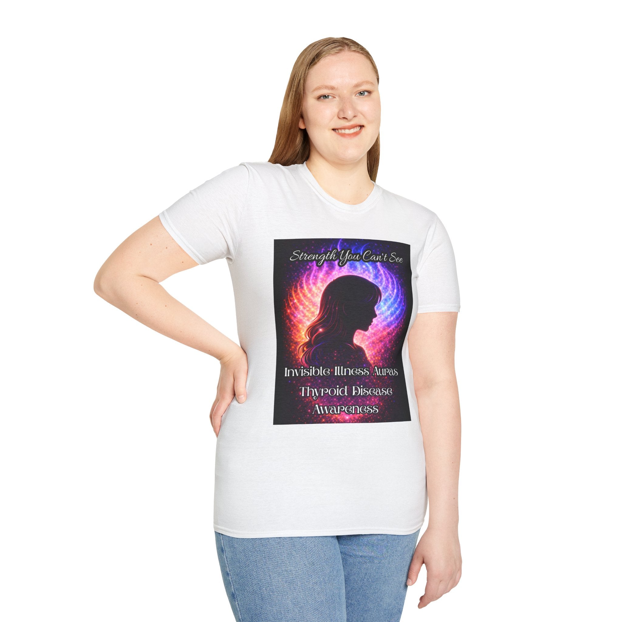 Invisible Illness Auras Thyroid disease Awareness T-Shirt — "Strength You Can't See" Hypoxic Disease Support