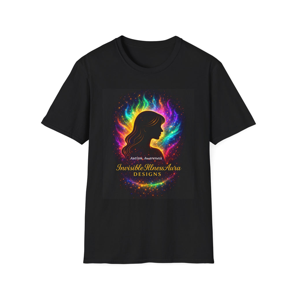 Autism Awareness Aura Silhouette T-Shirt — Rainbow Soul & Wellness Graphic Tee