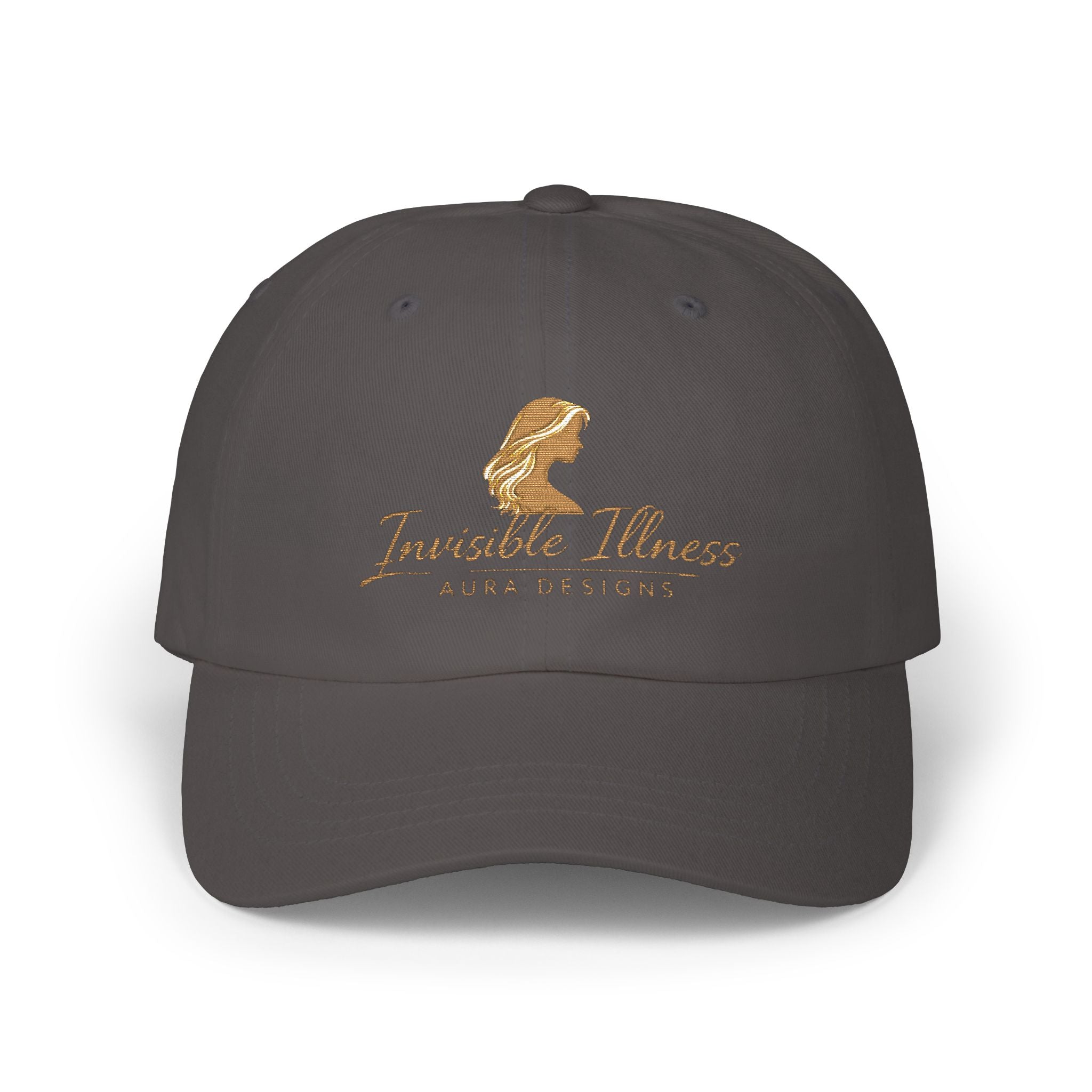 Invisible Illness Golden Aura logo Embroidered Dad Cap — Awareness Hat