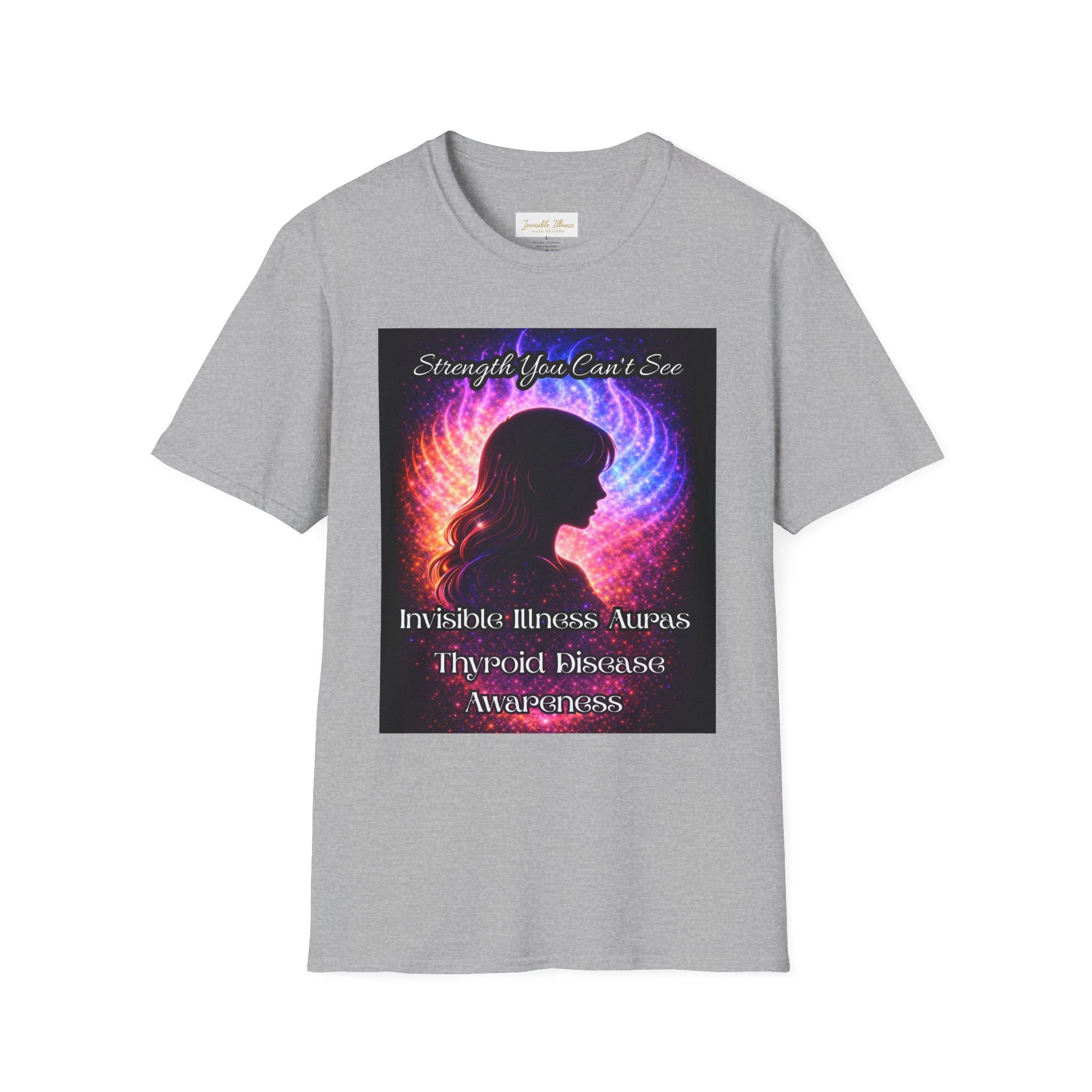Invisible Illness Auras Thyroid disease Awareness T-Shirt — "Strength You Can't See" Hypoxic Disease Support
