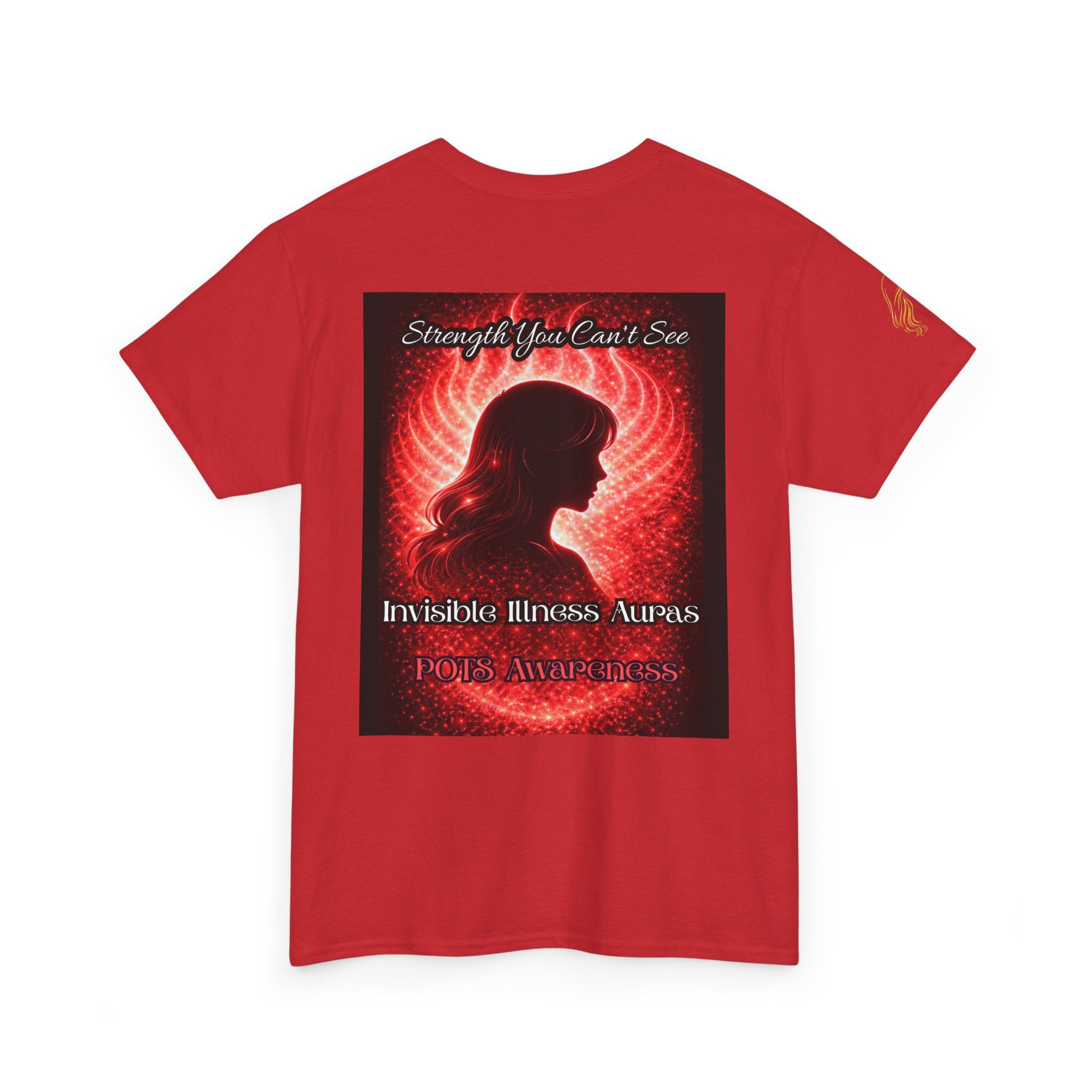 POTS AURA AWARENESS TShirt — Invisible Illness Awareness Tee ("Strength You Can’t See" Red Aura Design)