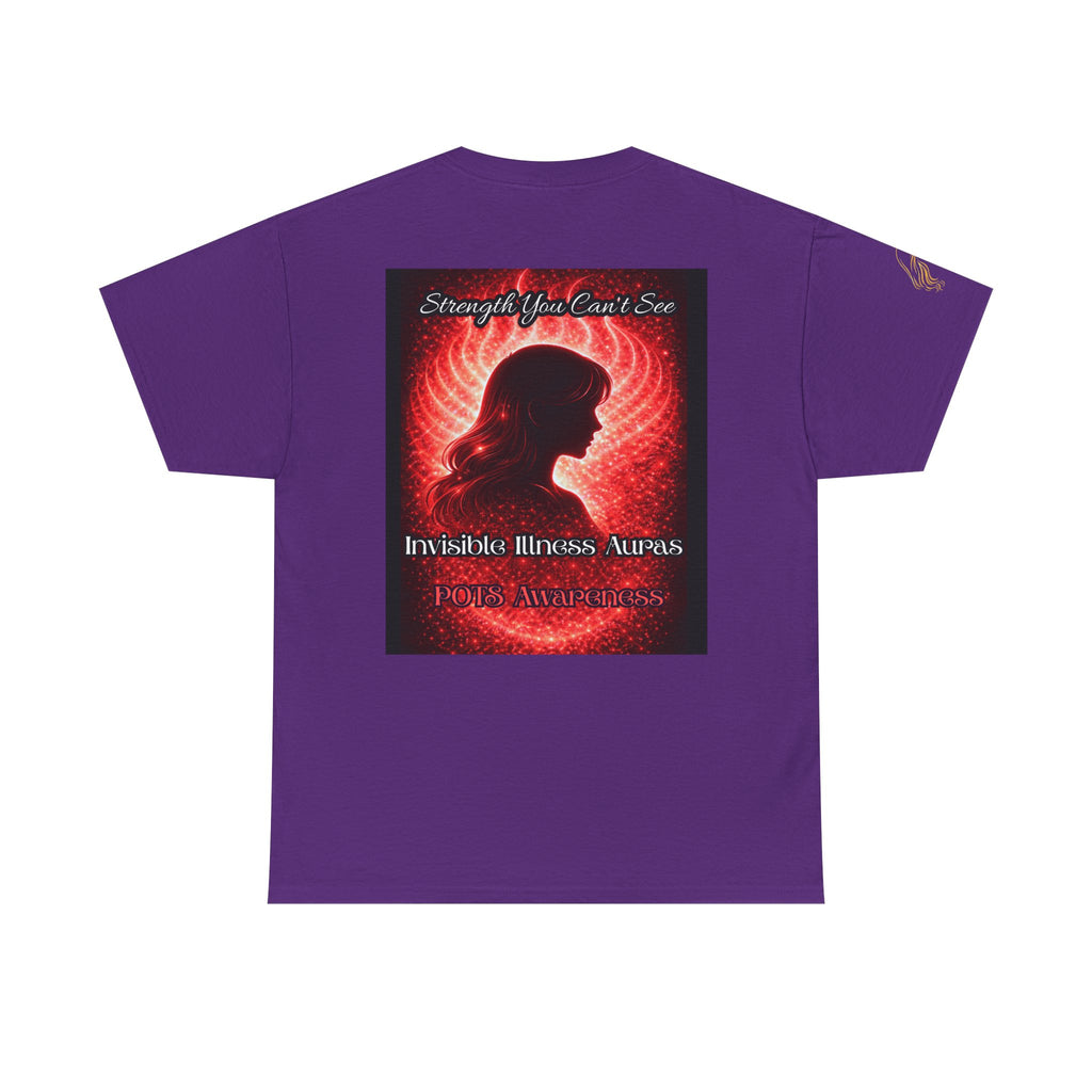 POTS AURA AWARENESS TShirt — Invisible Illness Awareness Tee ("Strength You Can’t See" Red Aura Design)