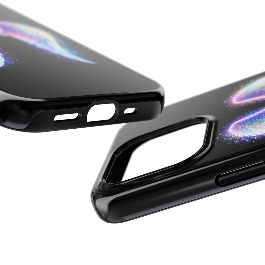 Angel Wings Tough Phone Case — Iridescent Sparkle Opal Guardian Protection