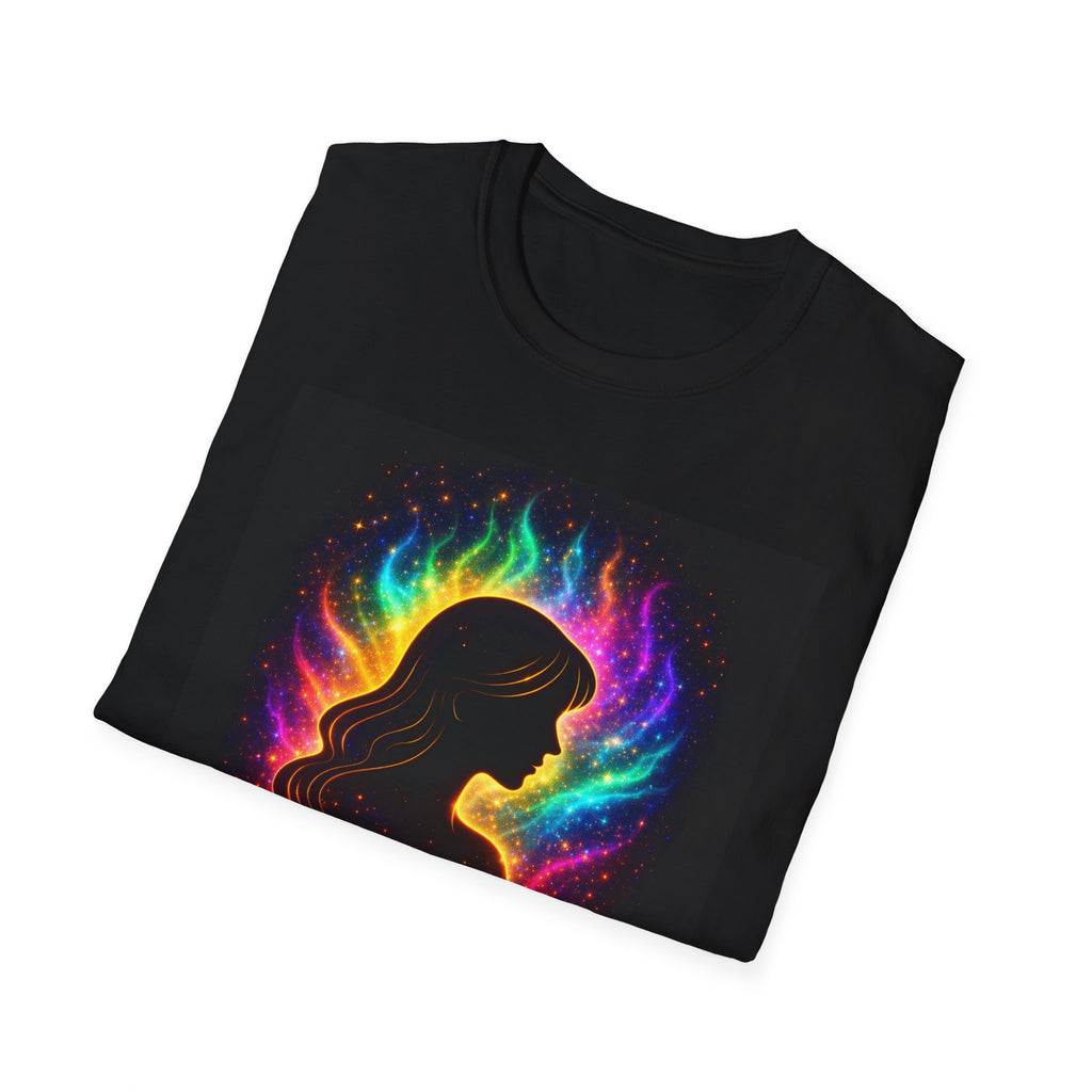 Autism Awareness Aura Silhouette T-Shirt — Rainbow Soul & Wellness Graphic Tee