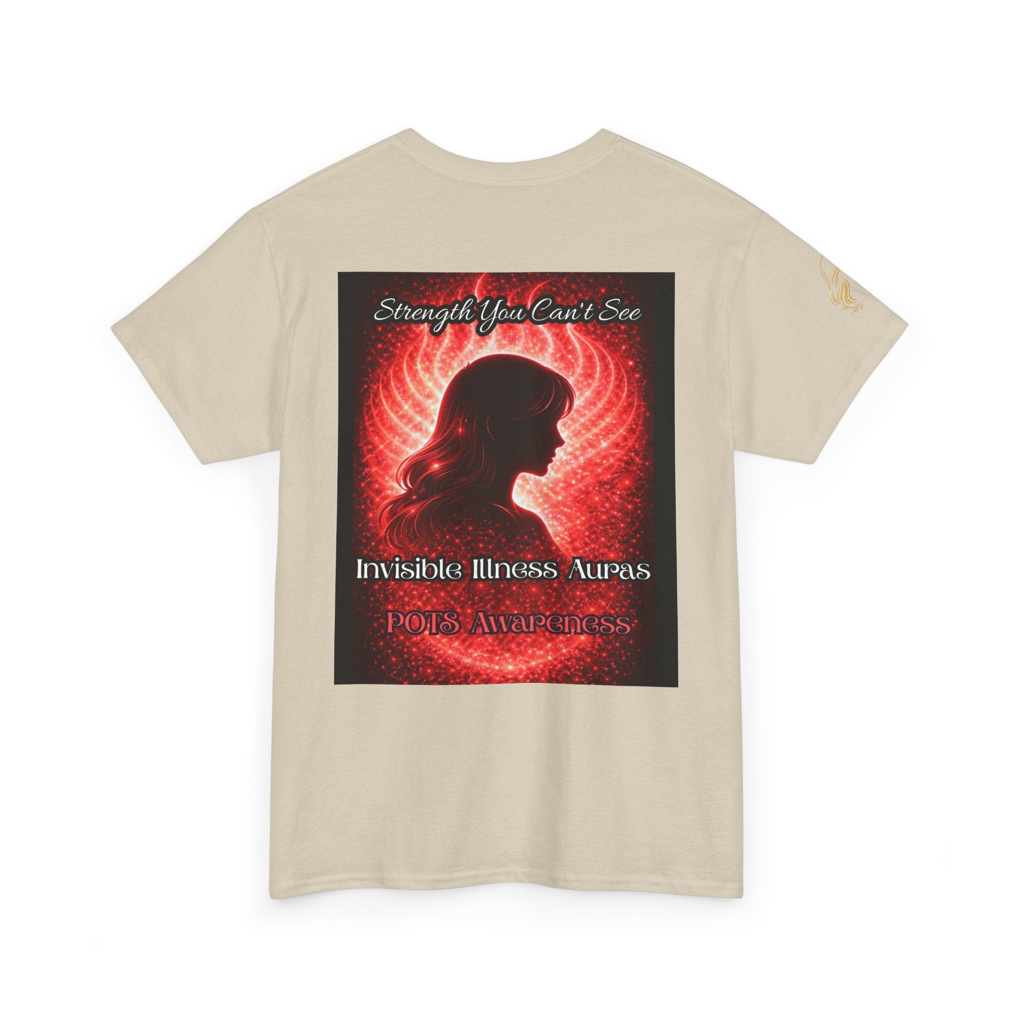POTS AURA AWARENESS TShirt — Invisible Illness Awareness Tee ("Strength You Can’t See" Red Aura Design)