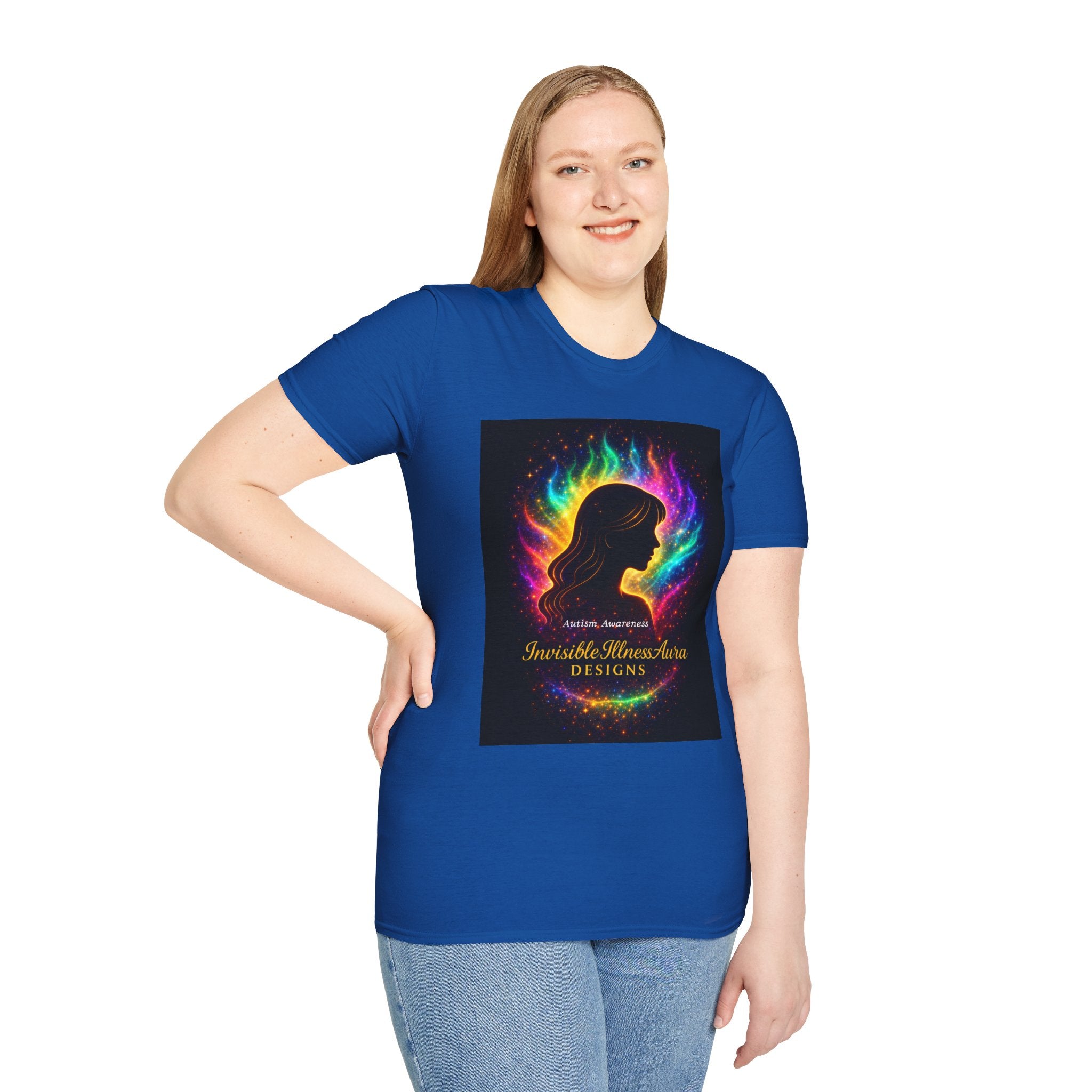 Autism Awareness Aura Silhouette T-Shirt — Rainbow Soul & Wellness Graphic Tee