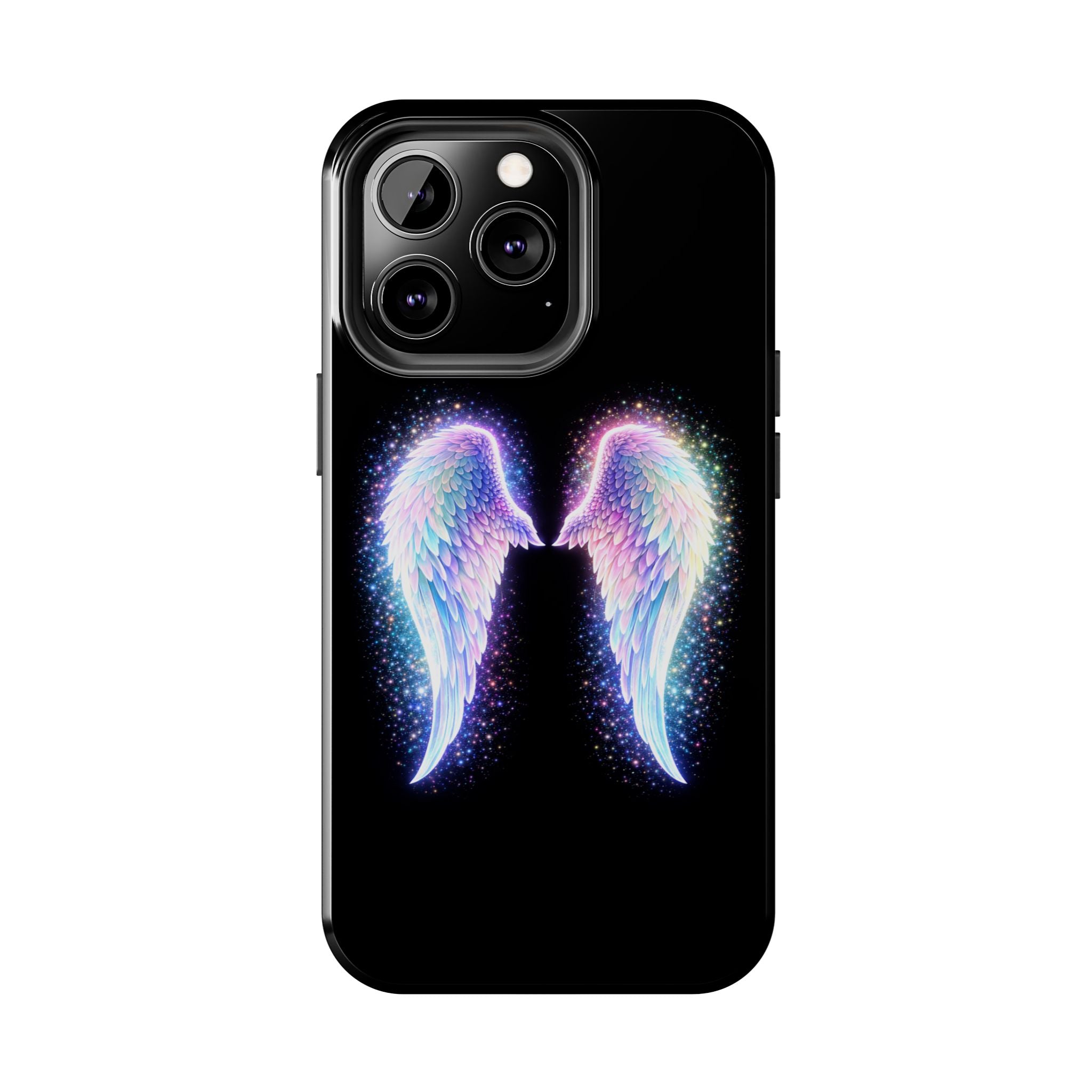 Angel Wings Tough Phone Case — Iridescent Sparkle Opal Guardian Protection