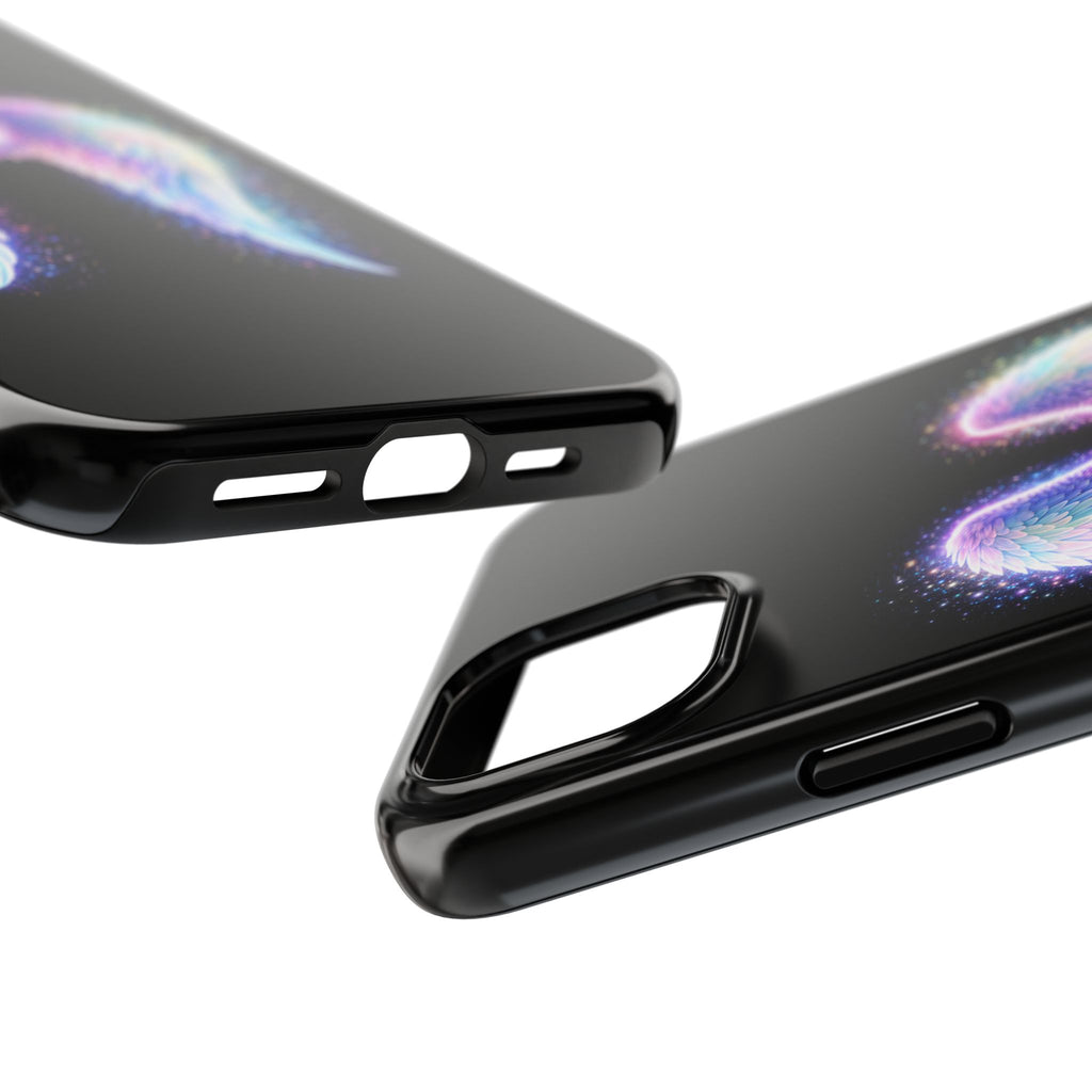 Angel Wings Tough Phone Case — Iridescent Sparkle Opal Guardian Protection