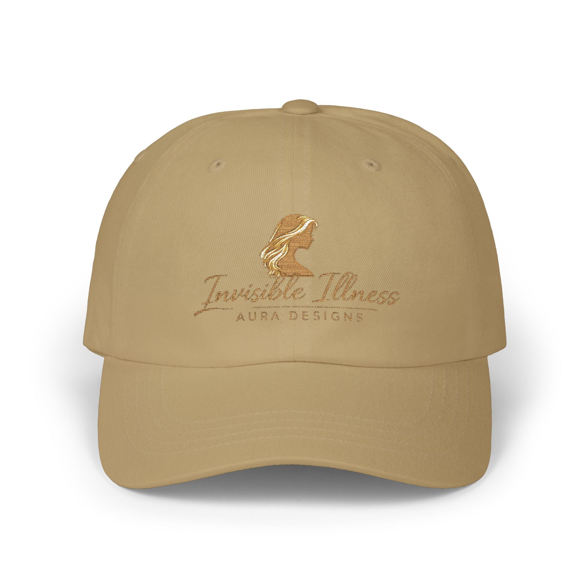 Invisible Illness Golden Aura logo Embroidered Dad Cap — Awareness Hat