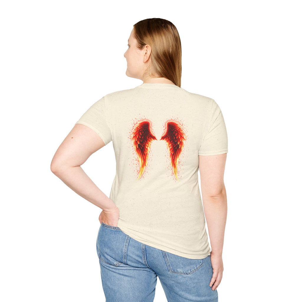 OCD awareness Invisible Illness auras Awareness T-Shirt — Strength You Can't See (Red Aura Angel Wings)