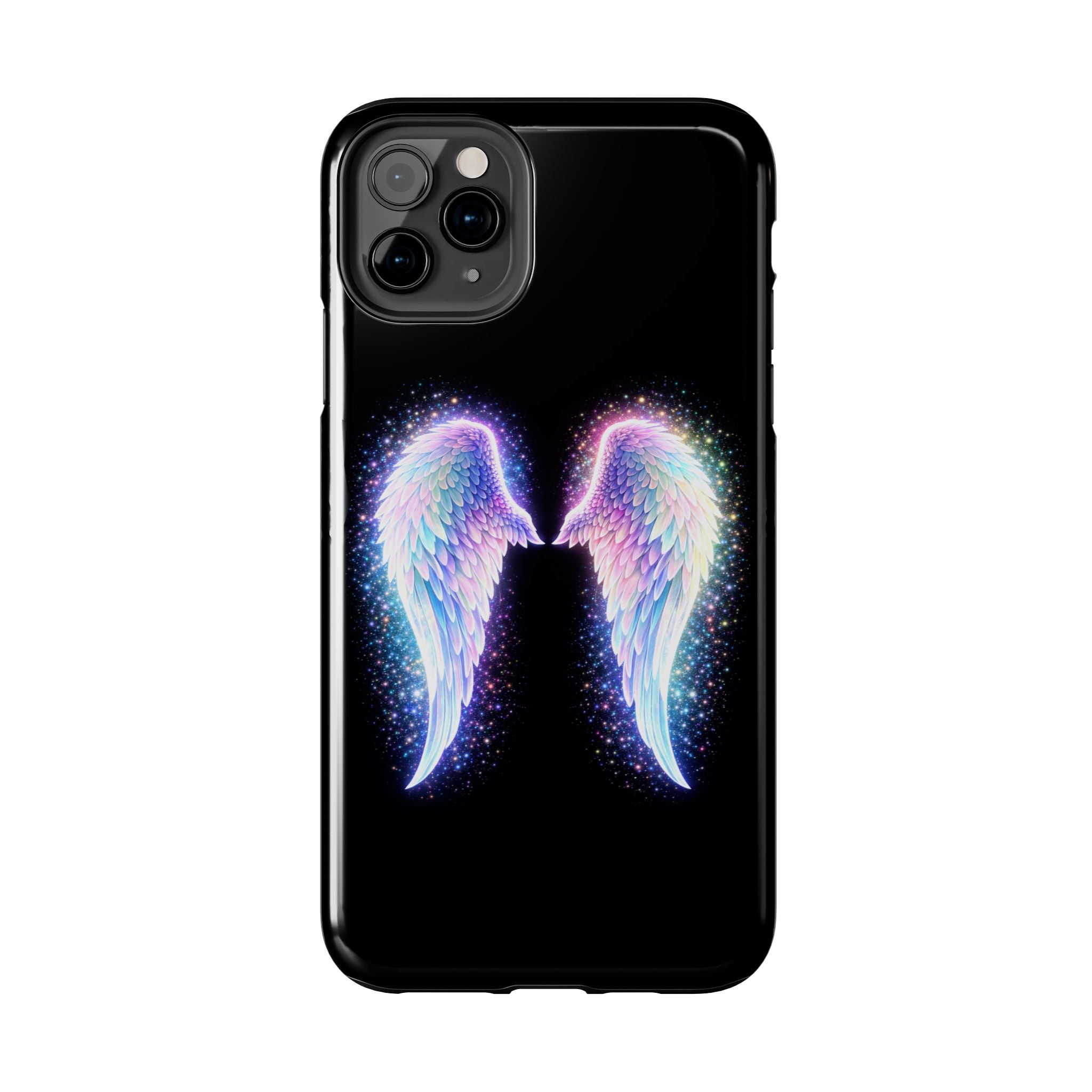 Angel Wings Tough Phone Case — Iridescent Sparkle Opal Guardian Protection