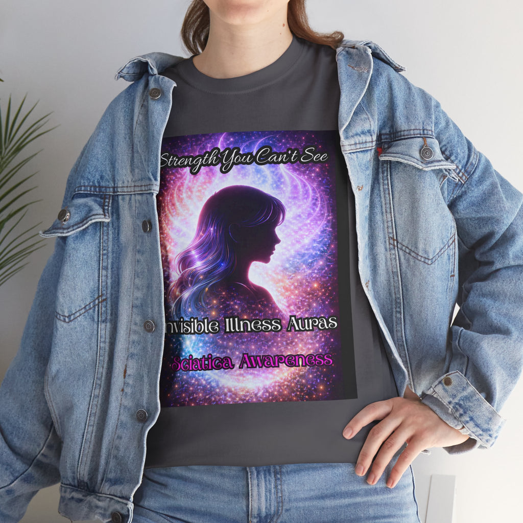 Sciatica Pain auras awareness Angel Wings Awareness Tee — Invisible Illness & Invisible Illness Awareness Shirt
