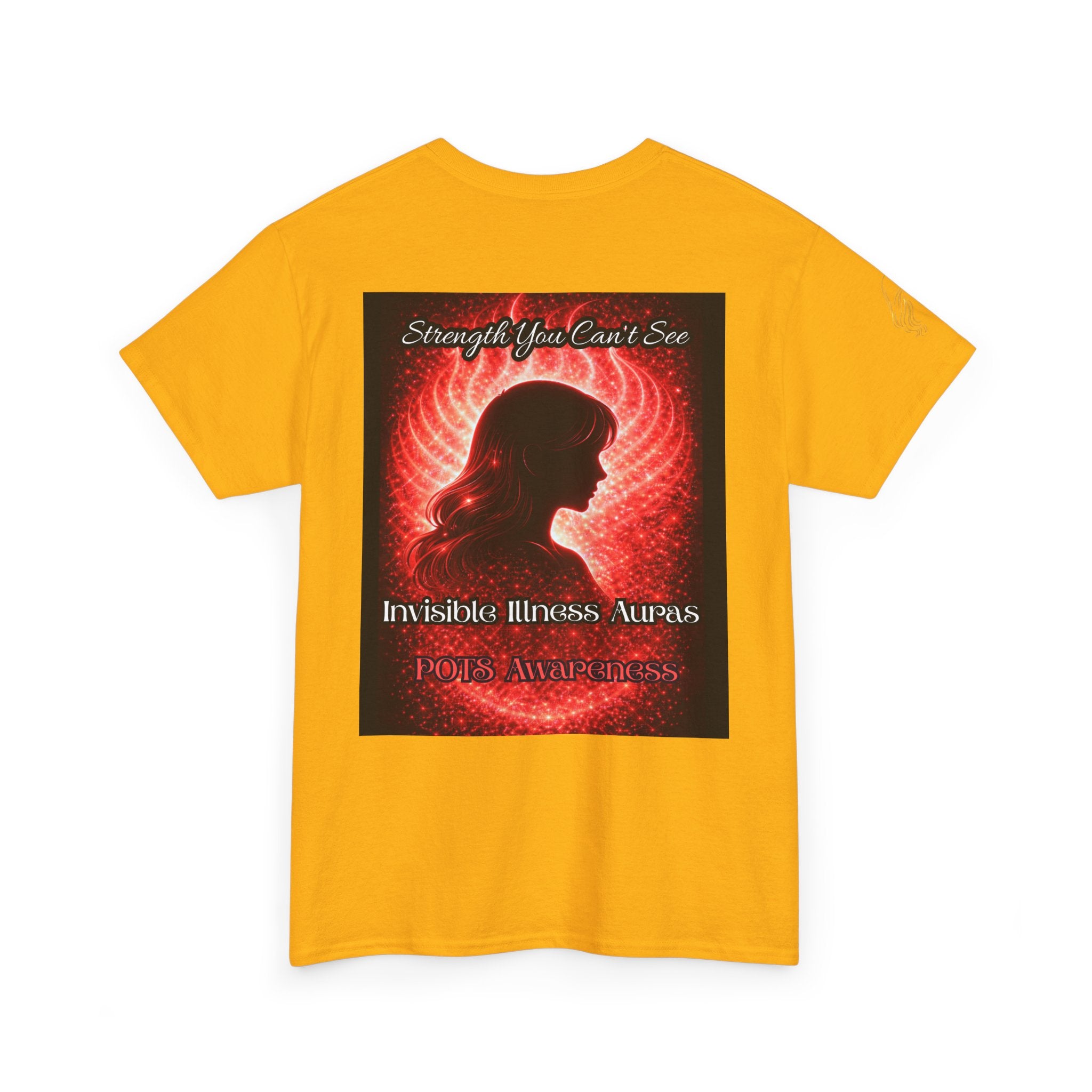 POTS AURA AWARENESS TShirt — Invisible Illness Awareness Tee ("Strength You Can’t See" Red Aura Design)