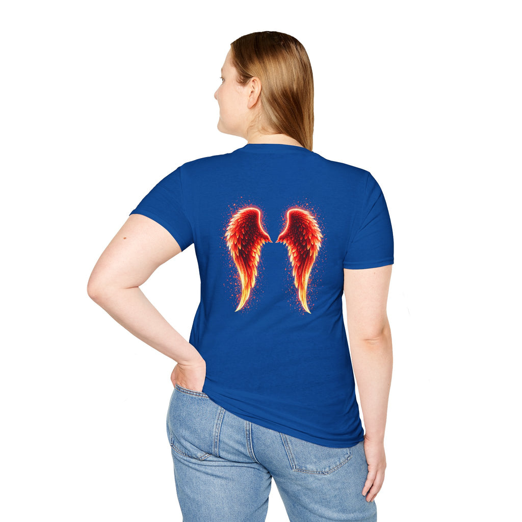 OCD awareness Invisible Illness auras Awareness T-Shirt — Strength You Can't See (Red Aura Angel Wings)