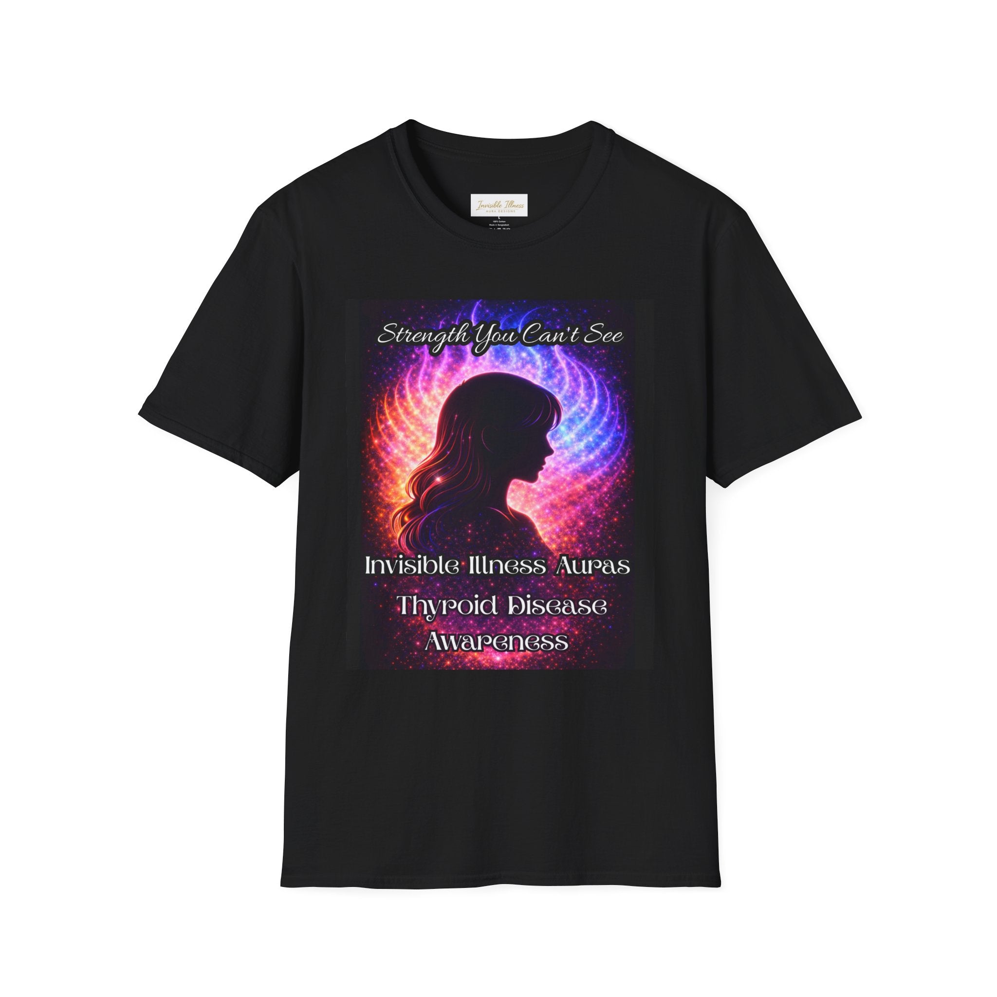 Invisible Illness Auras Thyroid disease Awareness T-Shirt — "Strength You Can't See" Hypoxic Disease Support