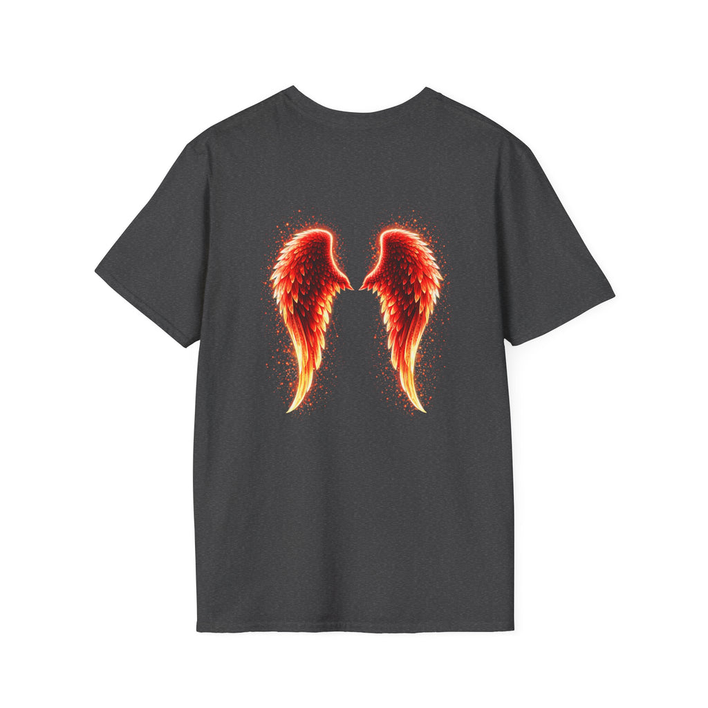 OCD awareness Invisible Illness auras Awareness T-Shirt — Strength You Can't See (Red Aura Angel Wings)